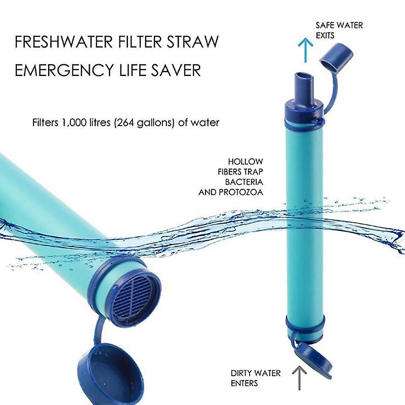 Military 99.99% Water Filter Purification Emergency Gear Straw Camping Hiking
