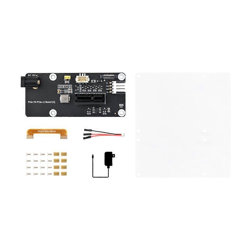For Raspberry Pi 5 Expansion Board PCIe FFC Connector to Standard PCIe X1 Slot, for PCI Express X1 X4 X8 X16 Riser (EU)