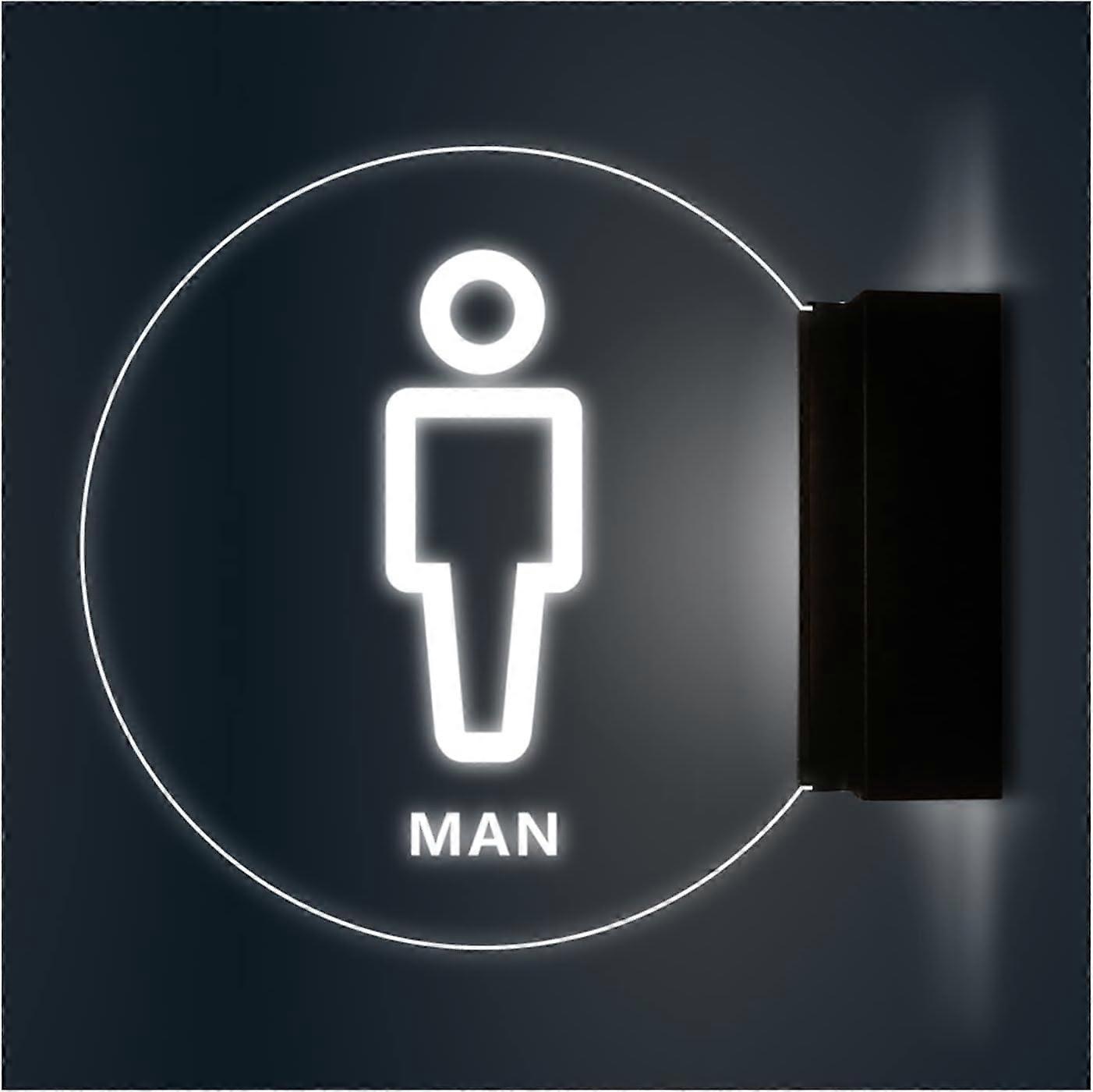 Insegna WC a LED, insegna bagno con bordo illuminato, insegna LED in acrilico per signore, signori