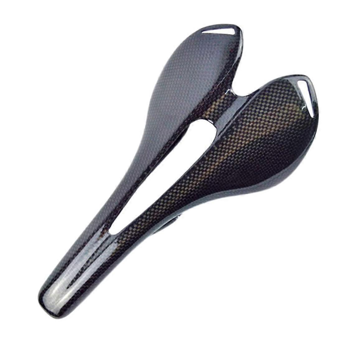 Bicycle Seat Full Carbon Comfortable Hollow Saddle Shiny Road Bike Compatible Lightweight Design 145g