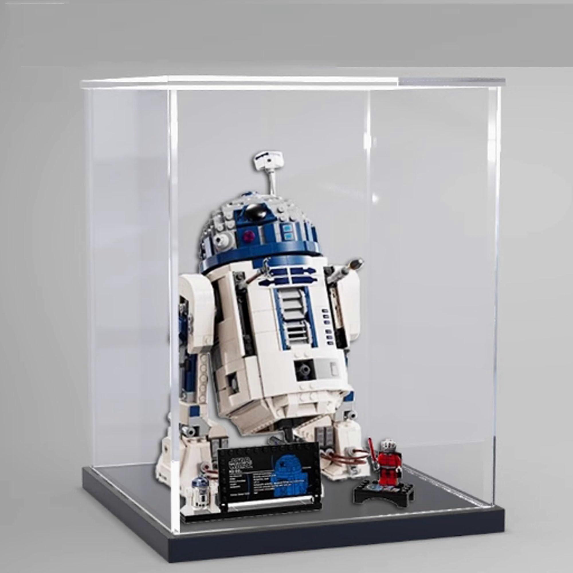 Acrylic Display Case Compatible with 75379 R2D2 Robot Kit Dustproof UV Resistant Clear Box (Display Case Only (Black Base, 3mm) Black Base 3mm