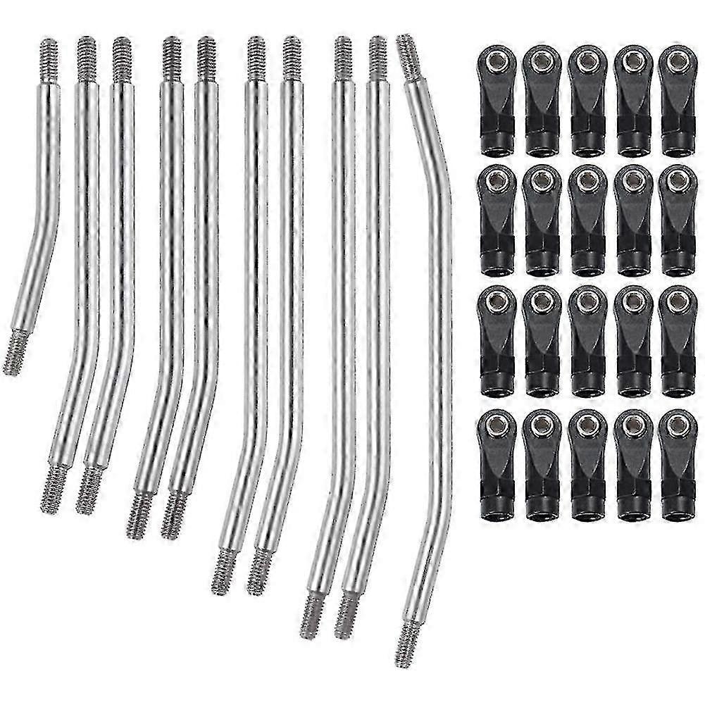 10Pcs/Set Metal Steering Link Rod Linkage Set for Suitable Brand Crawler, Remote Control Car Accessory