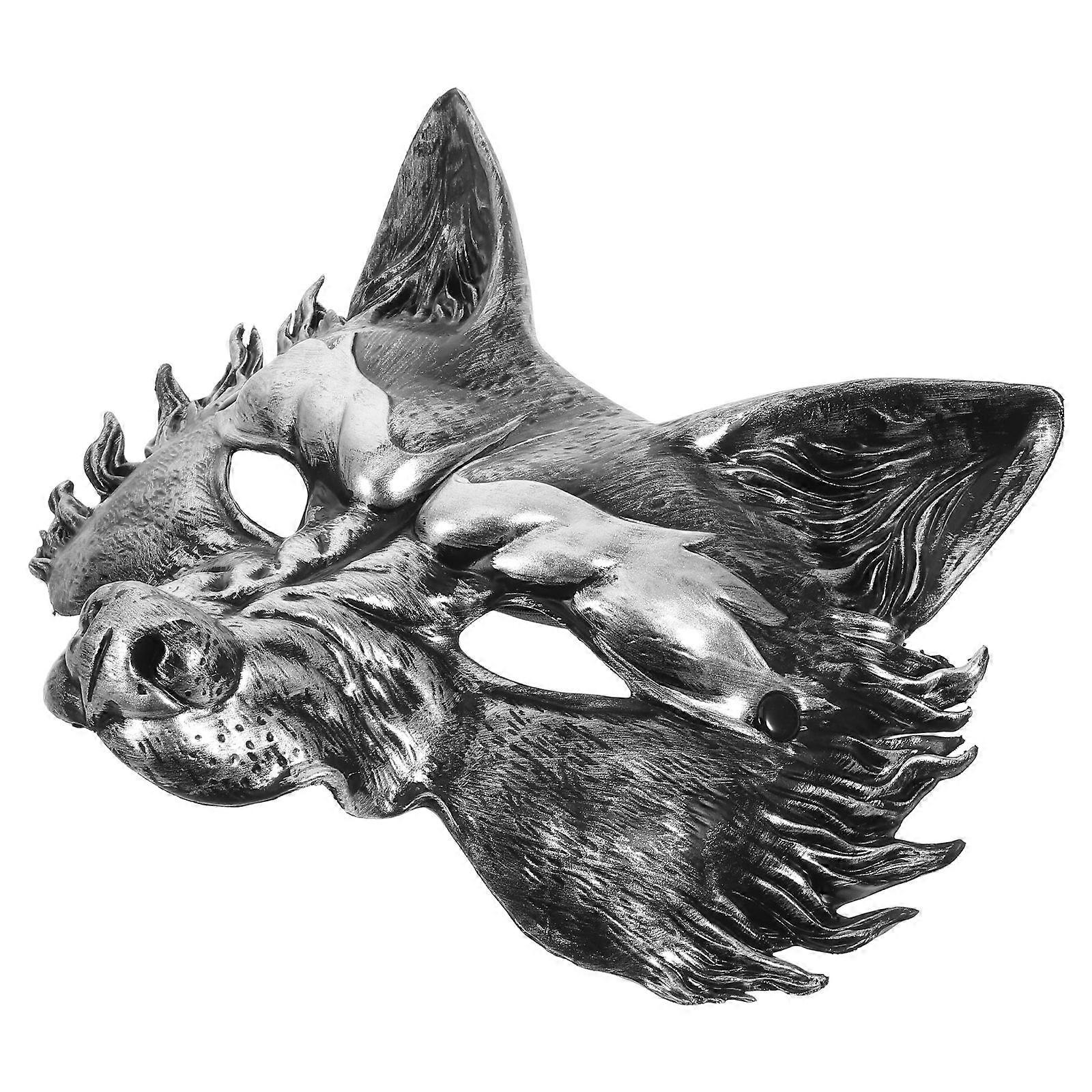 Animal Half Face Mask Fox Style Halloween Event Accessory For Adults 9.82X9.04X1.97in 3D Realistic Effect 1 Piece