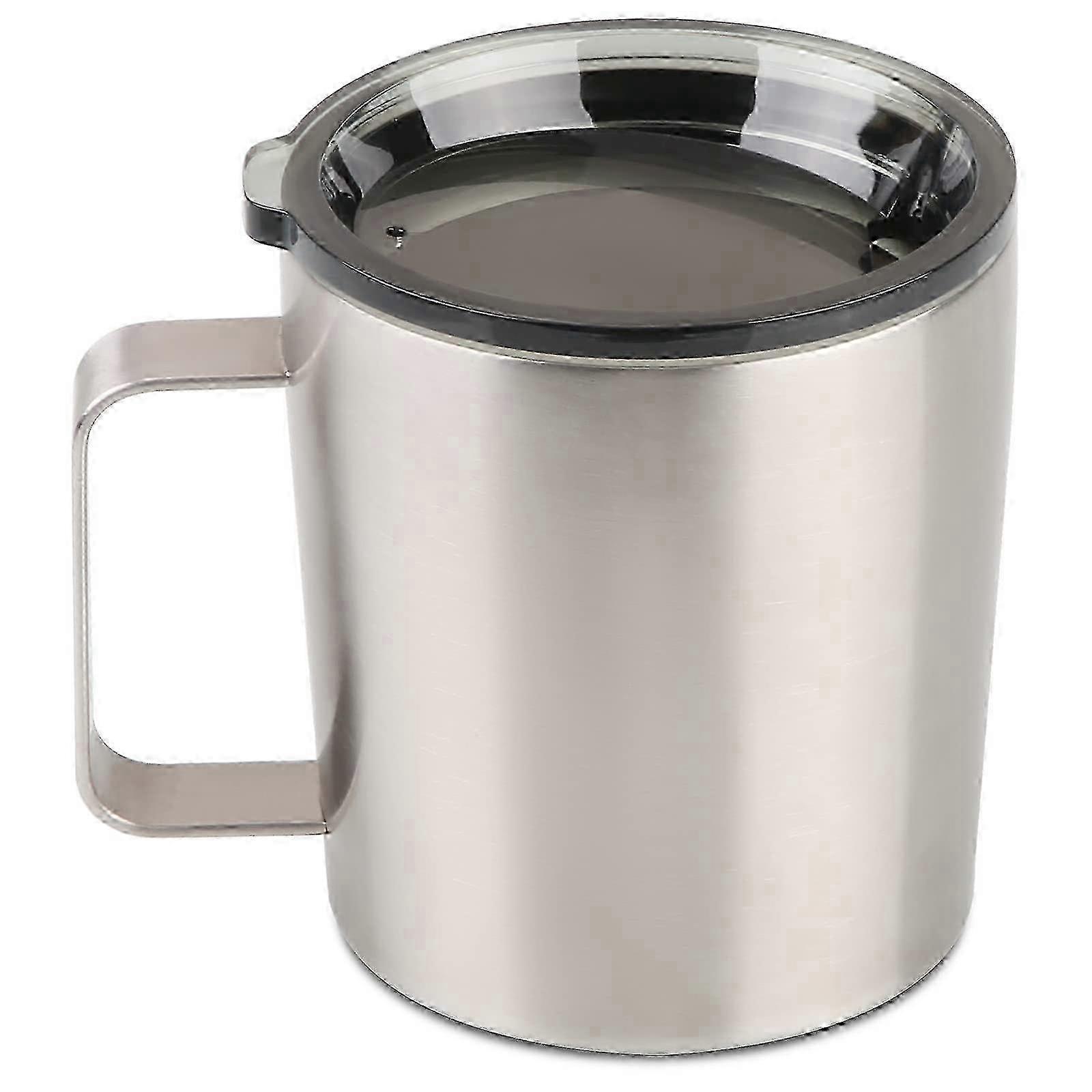 Tasse à café de voyage isolée en acier inoxydable de 12 oz avec couvercle et tige - Conception sous vide à double paroi pour les boissons chaudes et froides