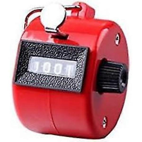 12 pcs Handheld Counter, 4-Digit Mechanical Clicker Counter, Red