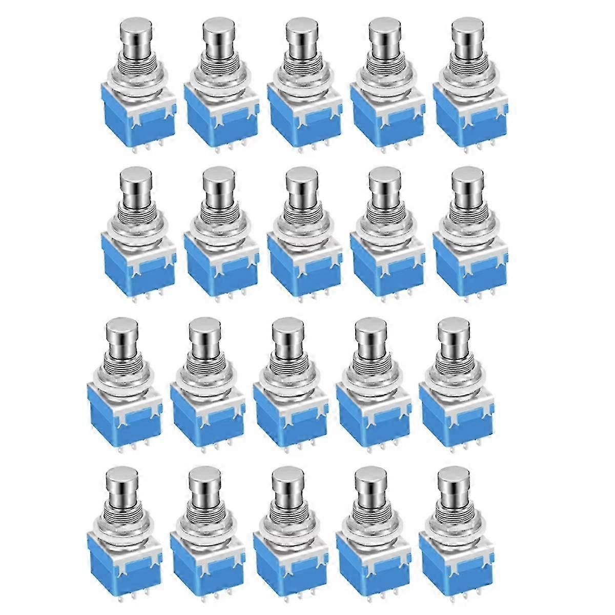 20PCS Momentary Guitar Effect Pedal 3PDT Footswitch - 9 Pin Latching Switch Set for Guitar Pedal Modifications and Repairs