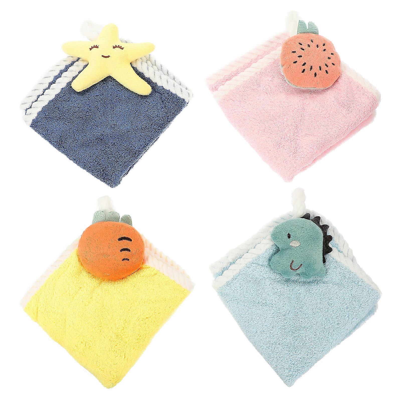 Comfortable Kitchen Towels Absorbent Hanging Cleaning Drying Towels Assorted Color 4Pcs