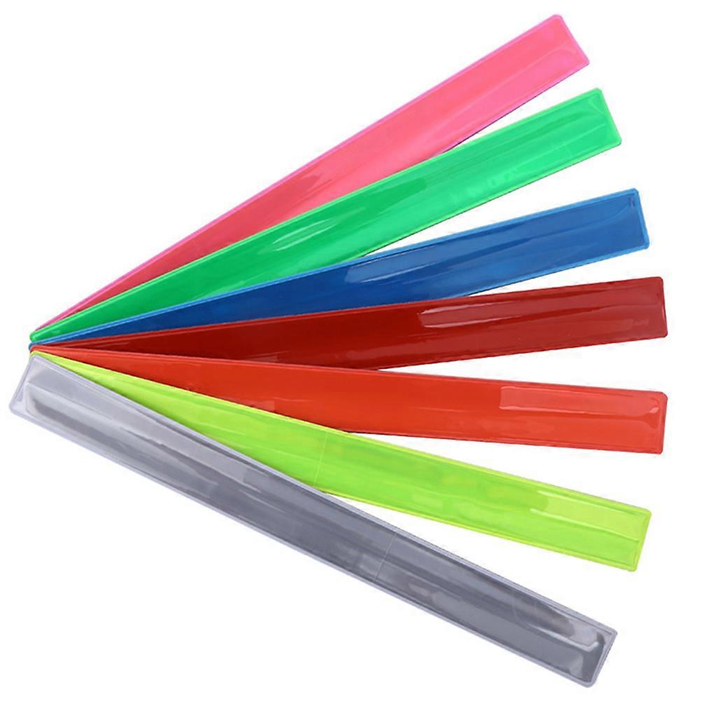 7Pcs Reflective PVC Wristband Flocking Side Ring Party Kids Bracelet Toy
