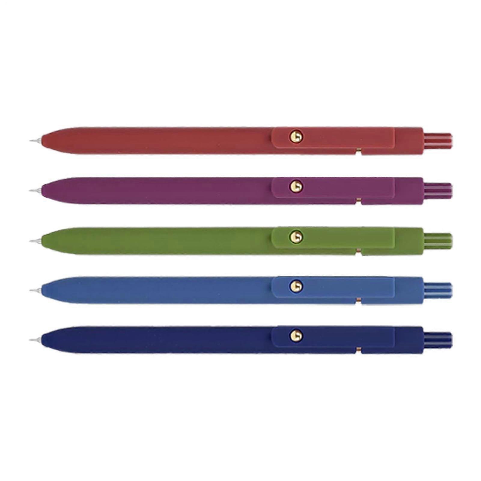 Gel Pens, 5 Piece Set, Smooth Writing, Quick Dry Fine Point for Journaling