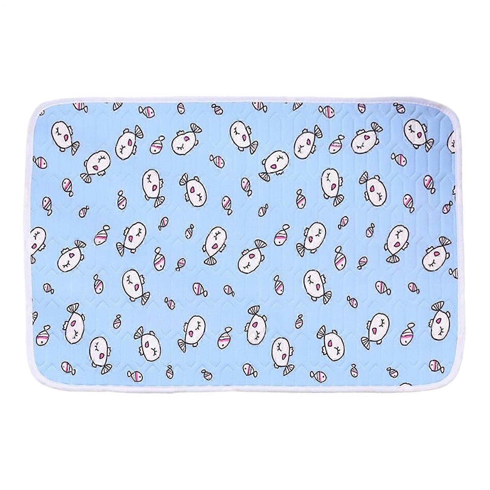 Portable Pet Cooling Pad Waterproof Cat Cooling Mattress for Hot Weather Blue