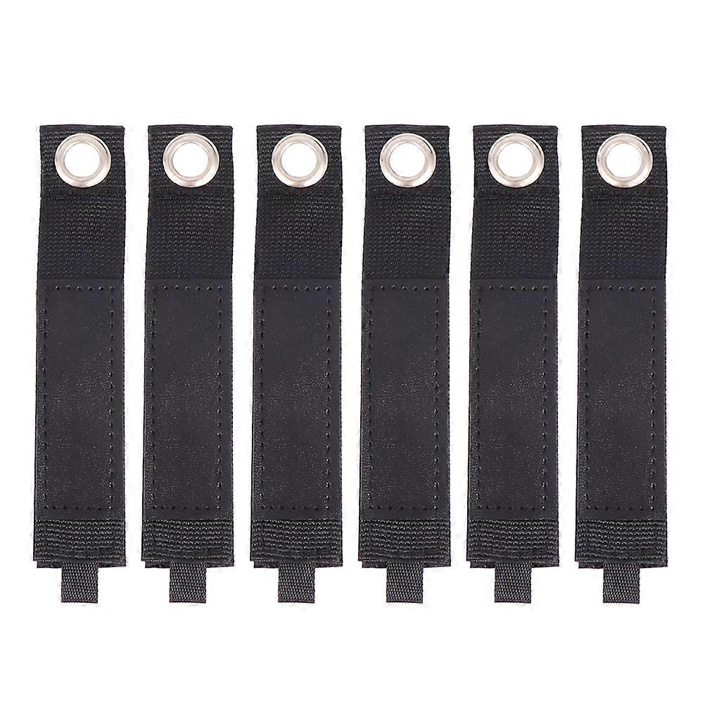 Heavy Duty Hook And Loop Storage Strap For Cords Hoses Ropes Rectangular Shape Black 19x5x0.2cm Cord Organization 6Pcs