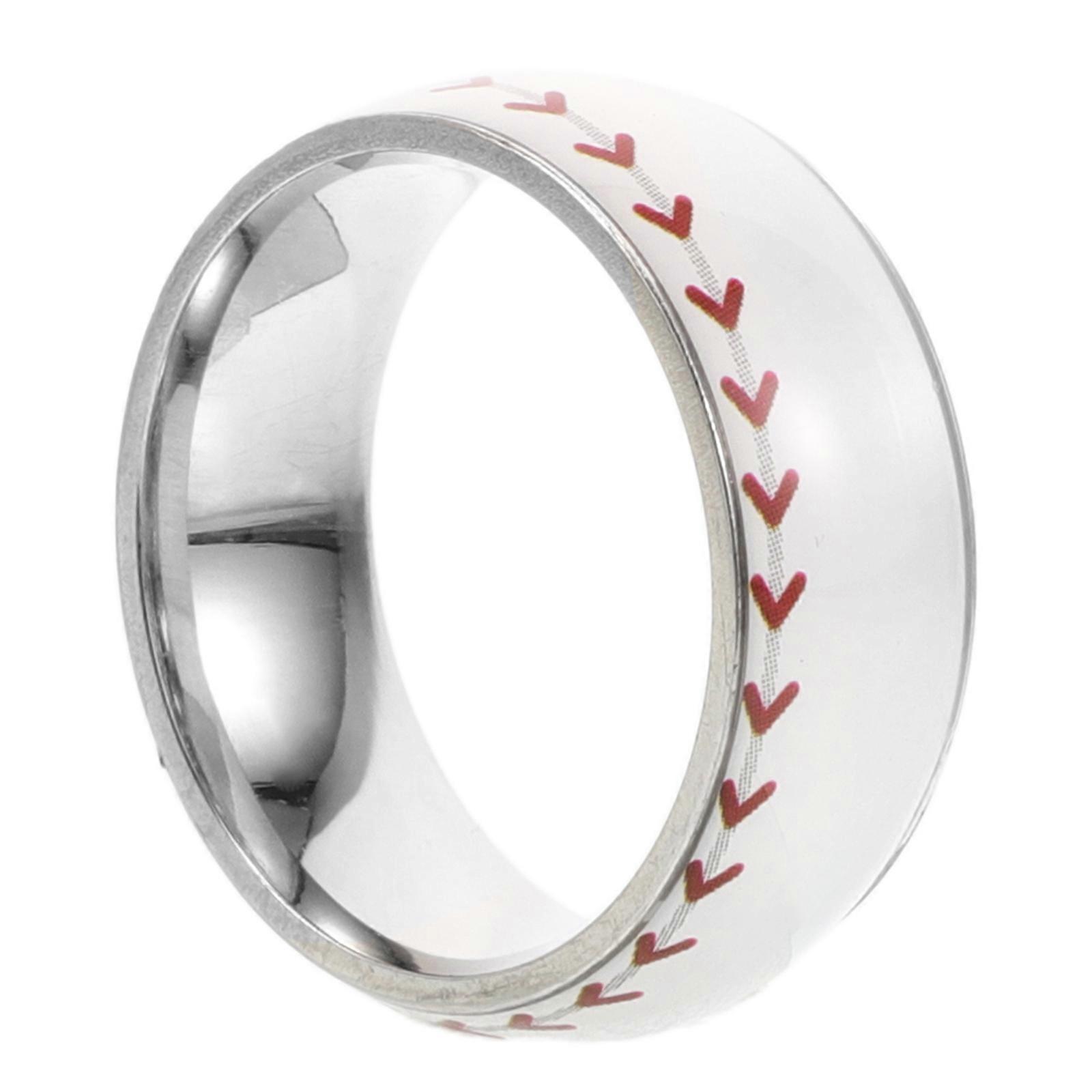 Titanium Steel Baseball Ring for Men and Women Simple with Durable Design White