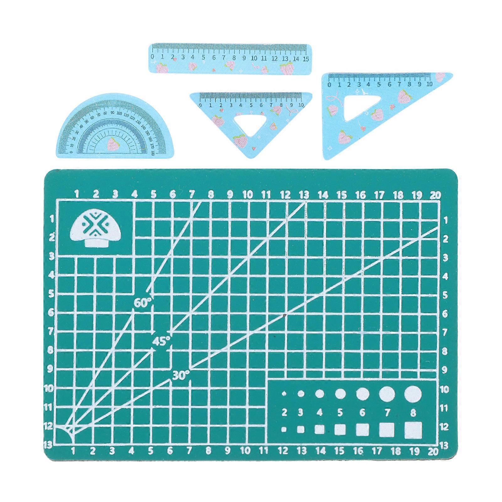 Miniature Things For Dollhouse Mini Ruler And Mat Decorative Props For Graduation Design 5Pcs