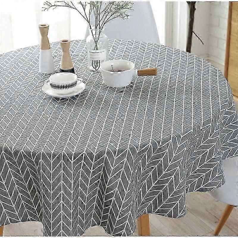 150cm Round Tablecloth, 59-inch Polyester-Cotton Blend, Multiple Style Options Available