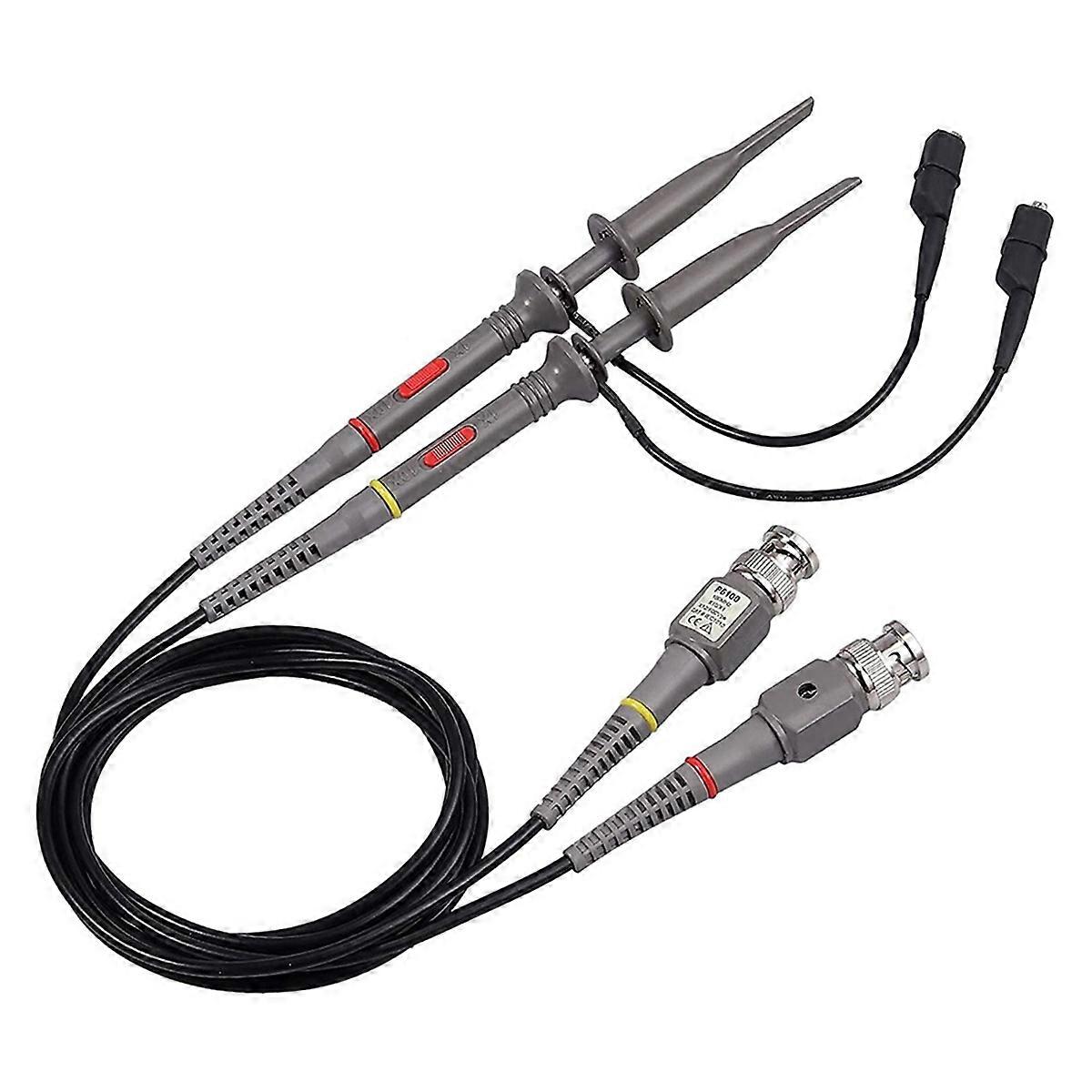 2set P6100 100 MHz Oscilloscope Clip Probes with BNC to Test Lead Kit