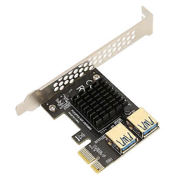 PCI-E 1 to 2 riser card, external USB 3.0 expansion card for mining, black