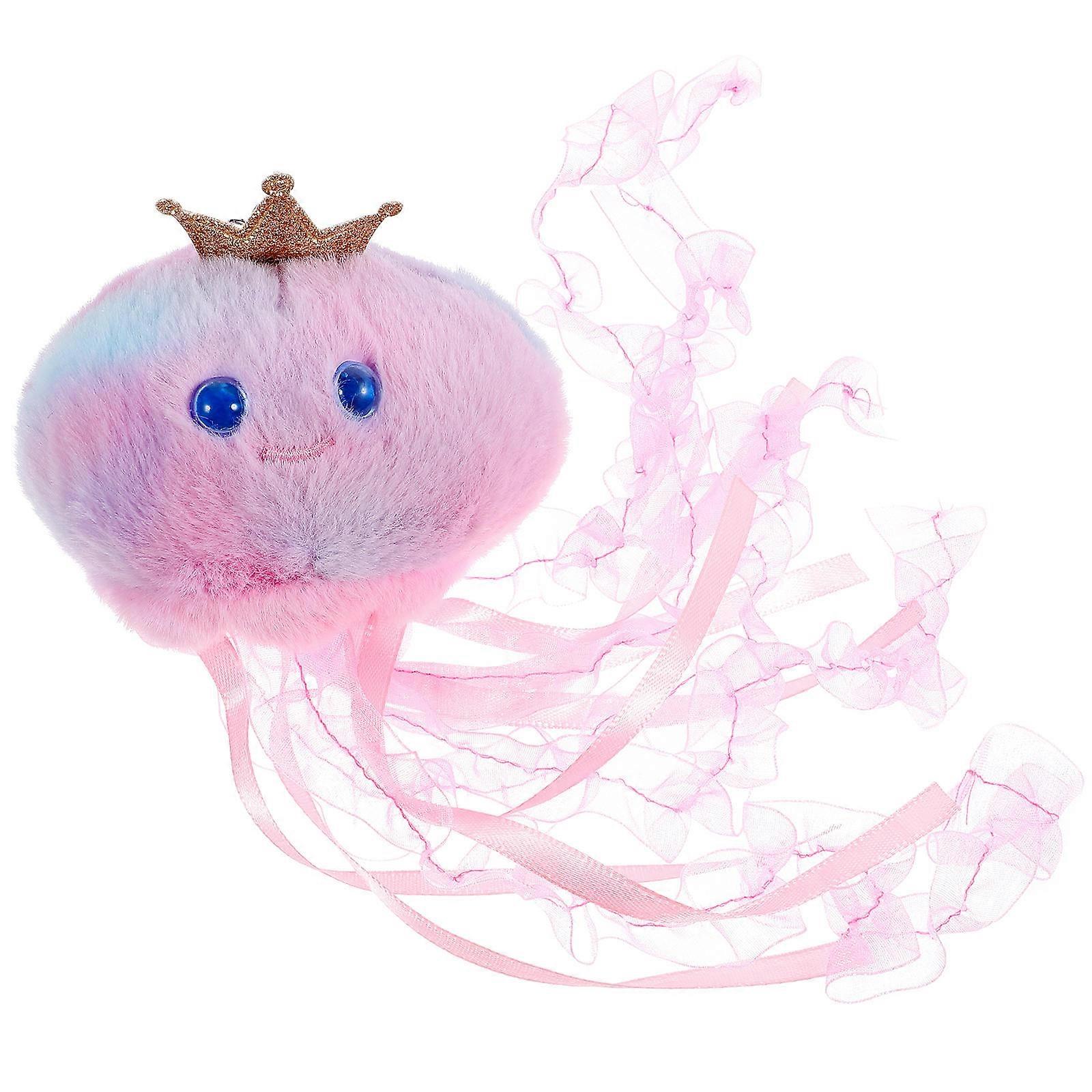 Jellyfish Keychain Key Ring Key Fob Animal Octopus Ribbon Stuffed Toy Plush Keychain Pendant Cute Bags Keychain Ocean Party Favors