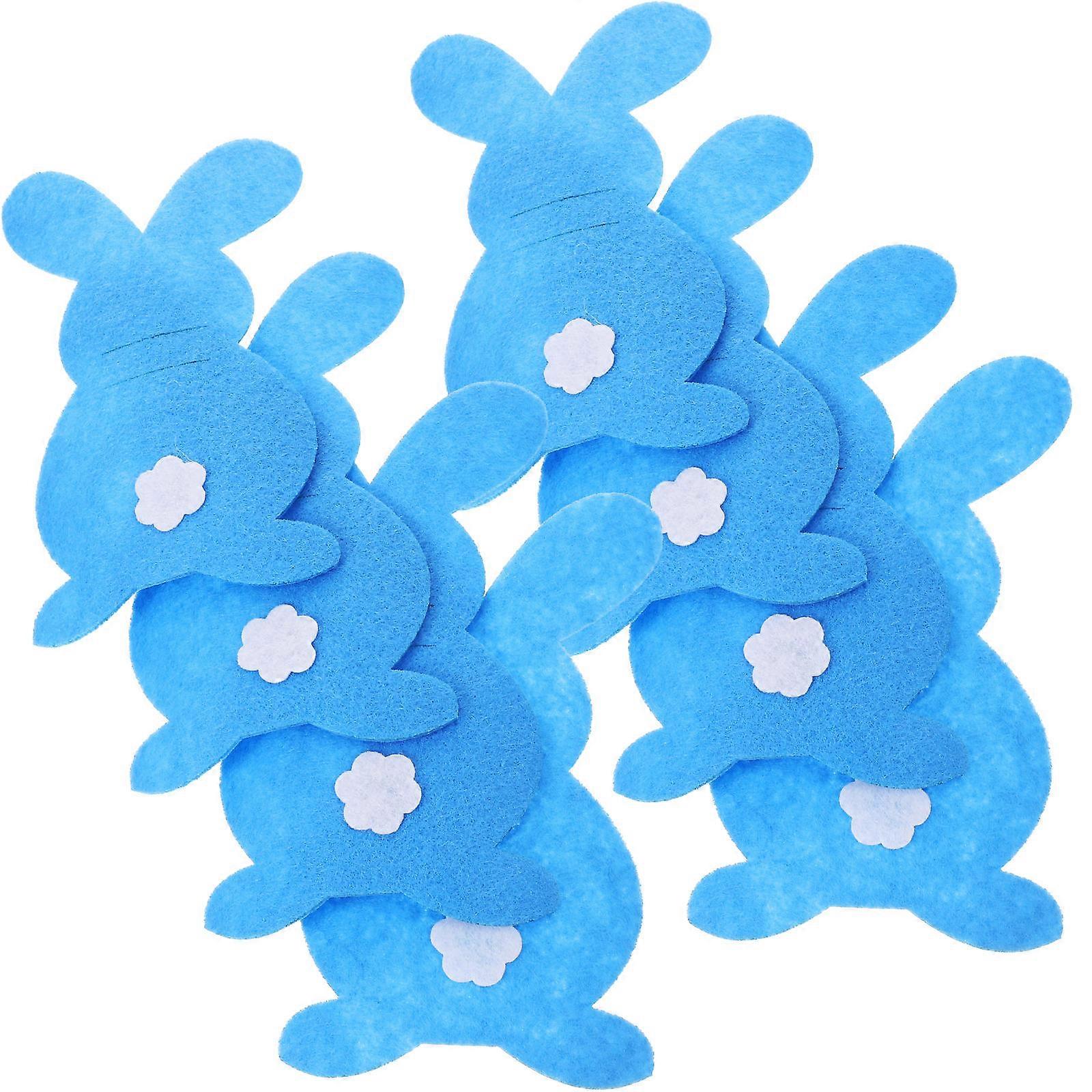 Easter Bunny Cutlery Holders   8pcs Adorable Rabbit Shaped Fork Pouches for Party Tableware Decoration, Lightweight Festive Design for Home or