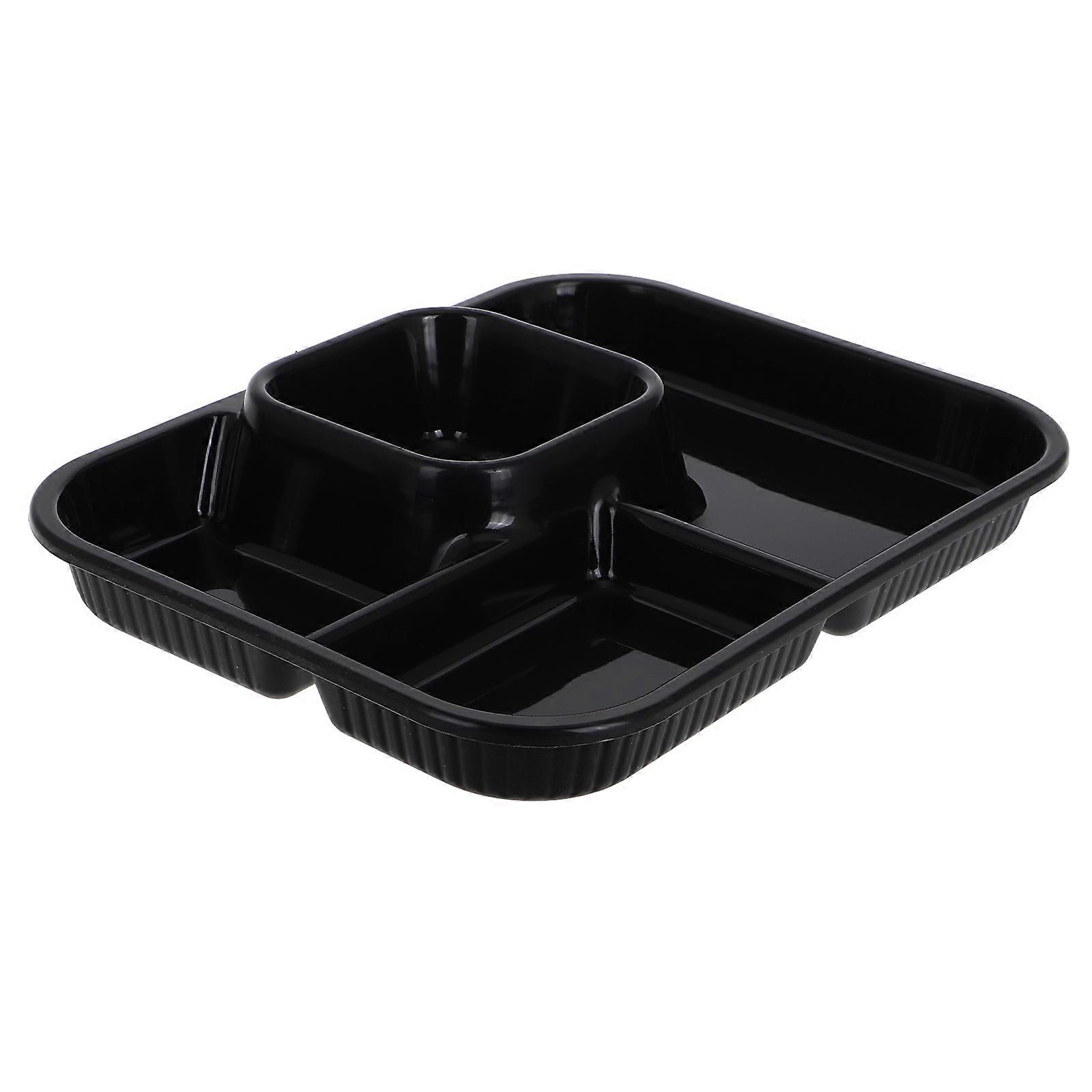 PP Partition Plate for Dinner with Control 4 Compartments Black