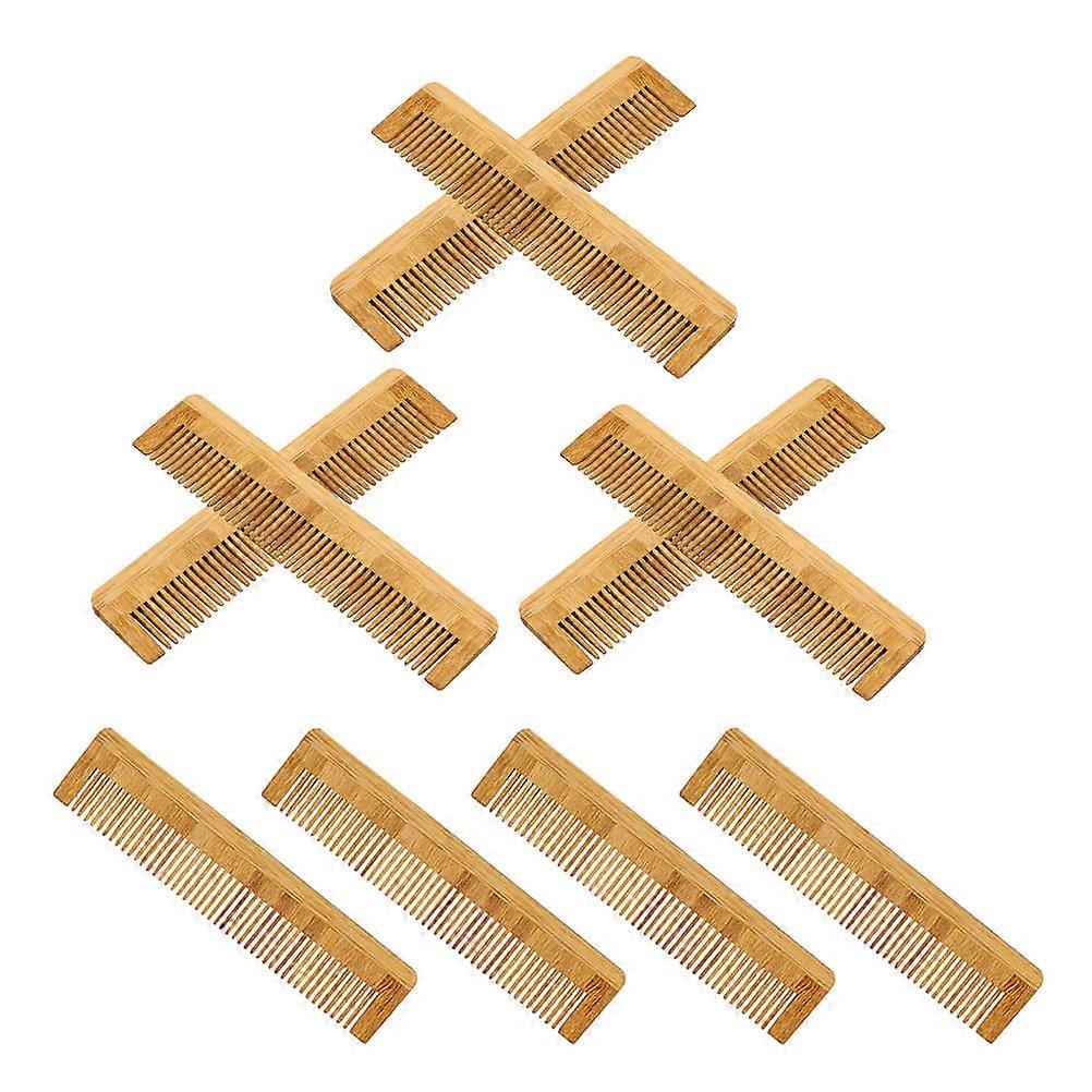 10pcs Bamboo Combs for Hairdressing Detangling and Styling Tool