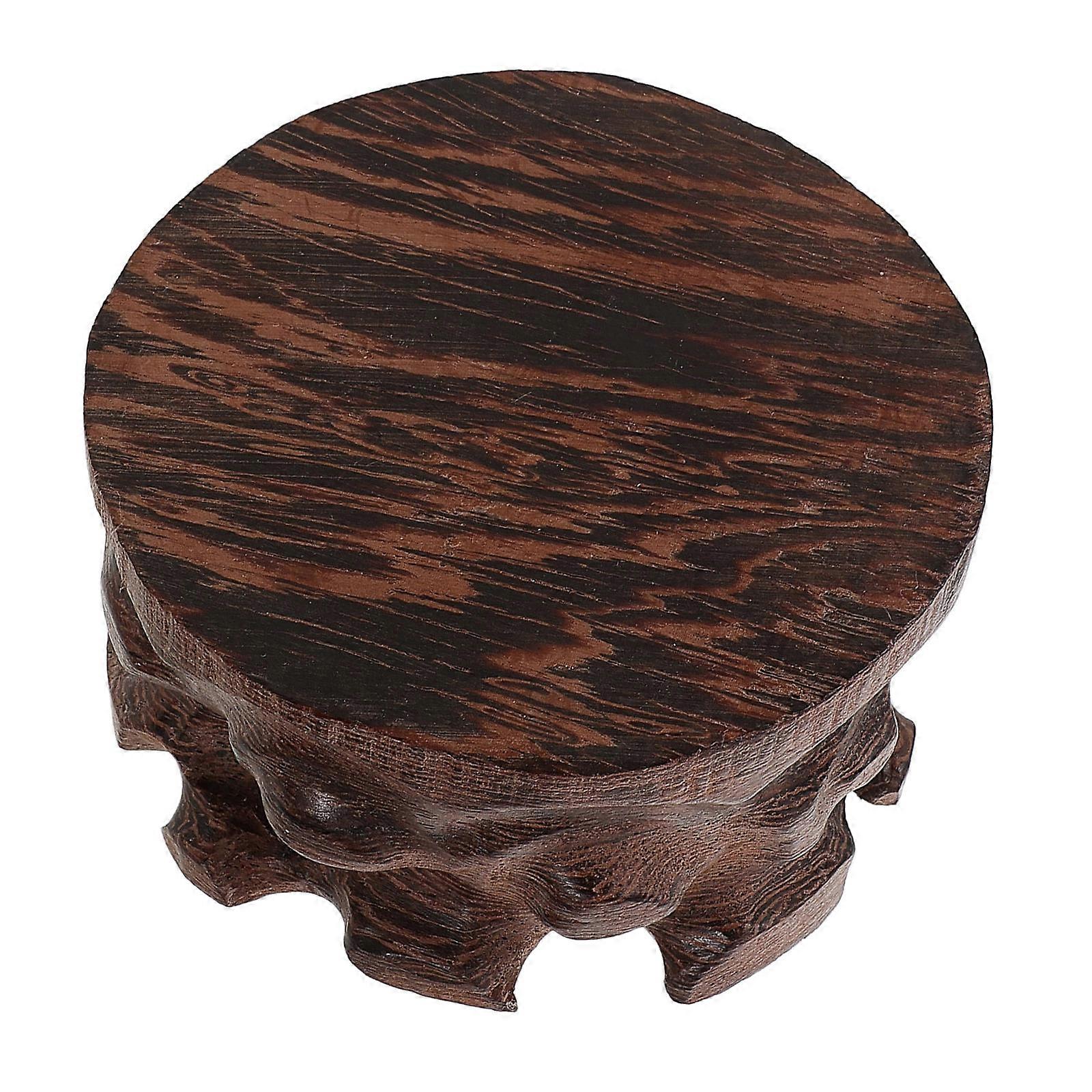 Vintage Solid Wood Pedestal Stand for Flower Pots, Small Plants, Fish Tanks, Bonsai Display – Durable Round Base for Indoor Home and Office Decor