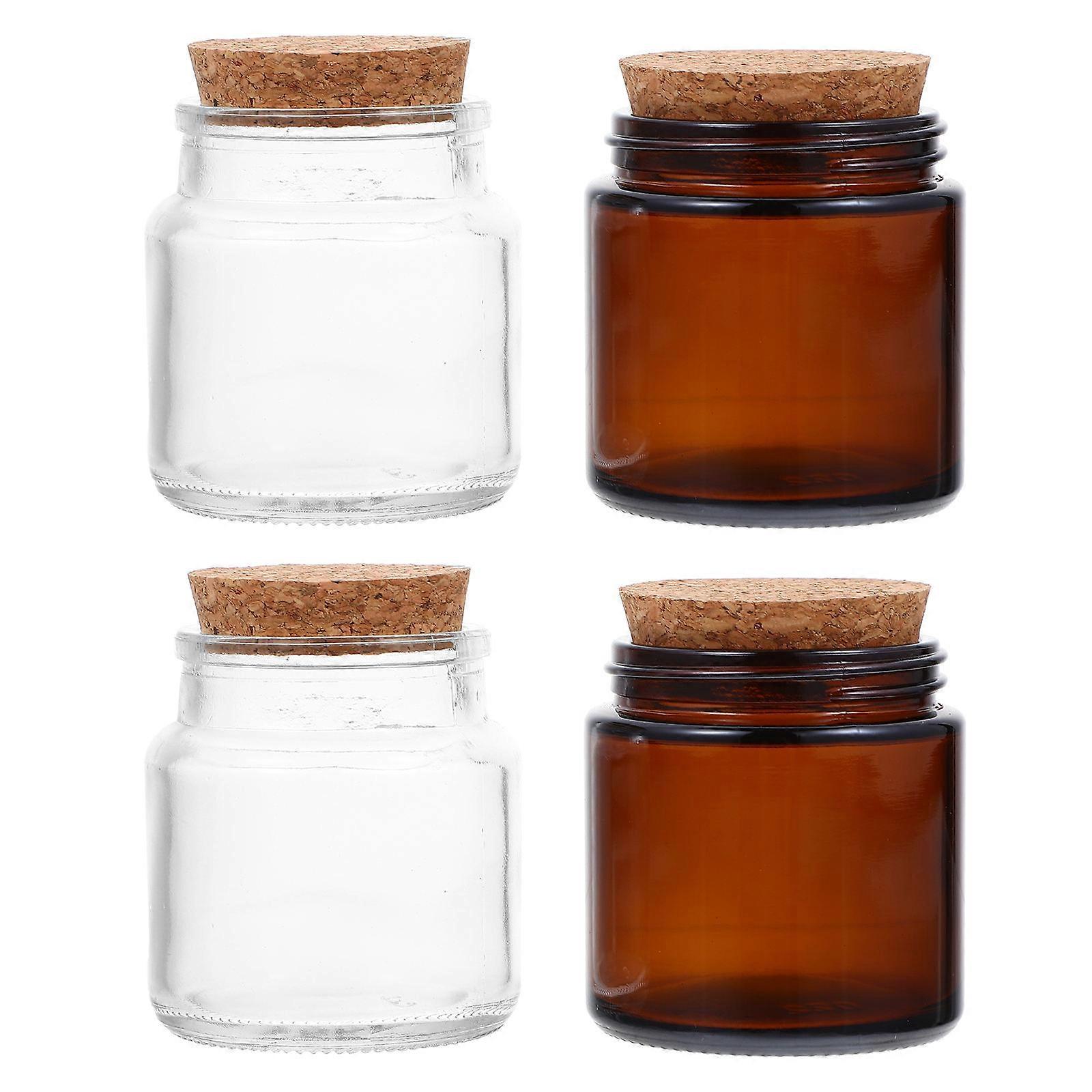 Scented Candle Holder Glass Jars 4pcs Set of Empty Lidded Containers for DIY Home Decoration and Aromatherapy Purposes