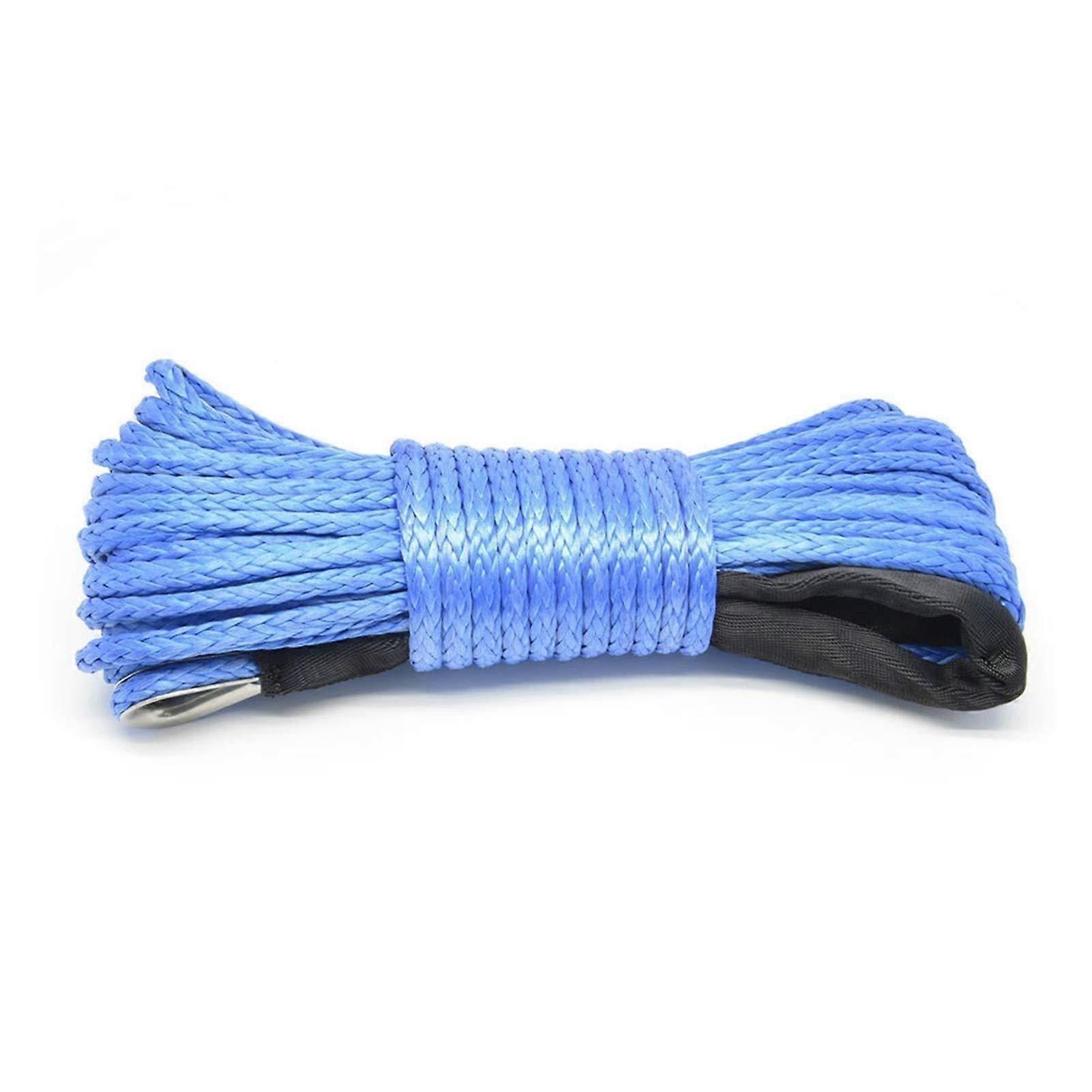 Wind rope, 15M winch rope string line cable with synthetic tow rope 7700LBS for auto winch maintenance for ATV UTV SUV