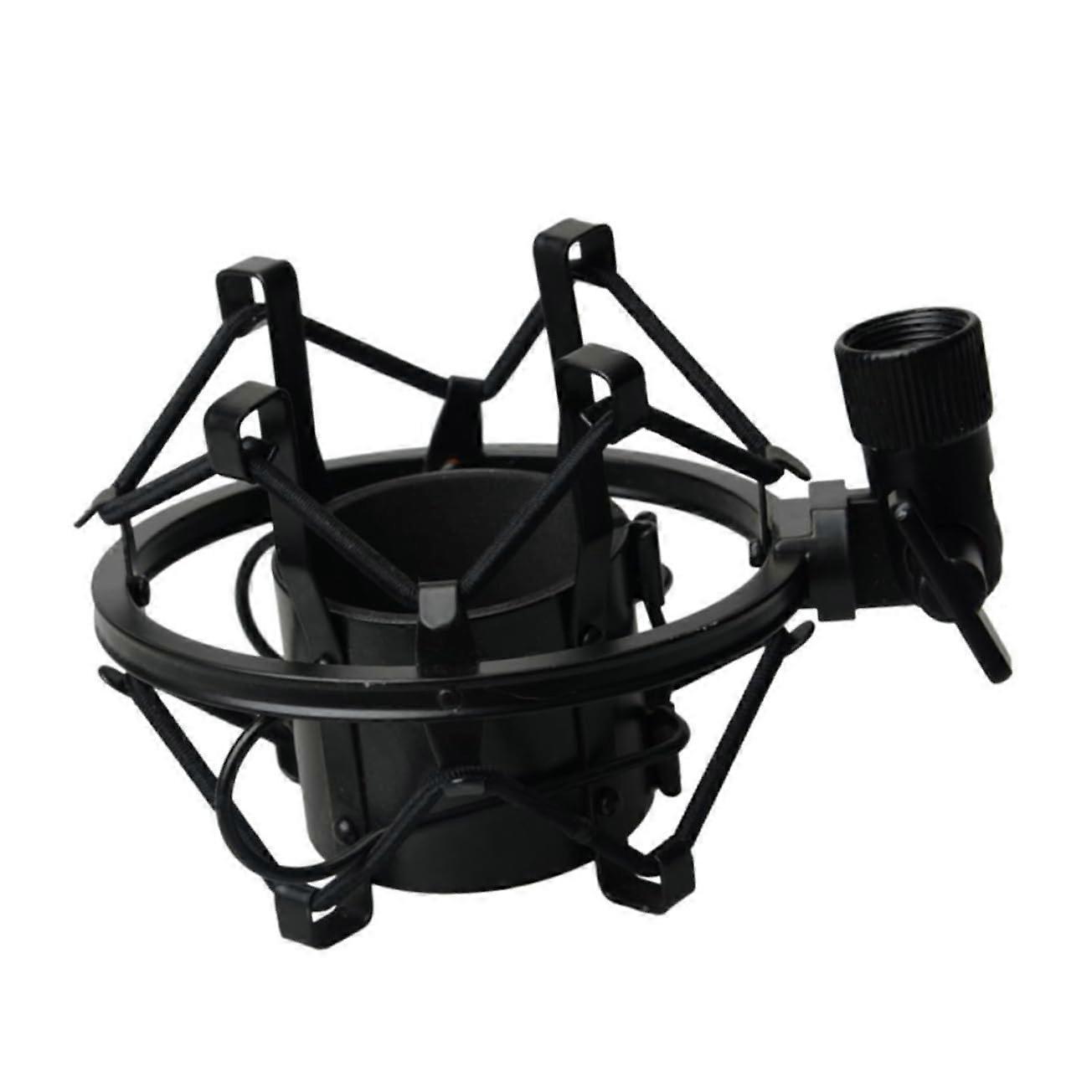 Microphone Shock Absorber Holder Metal Black For Recording Microphones Professional Studio Applications Durable Use