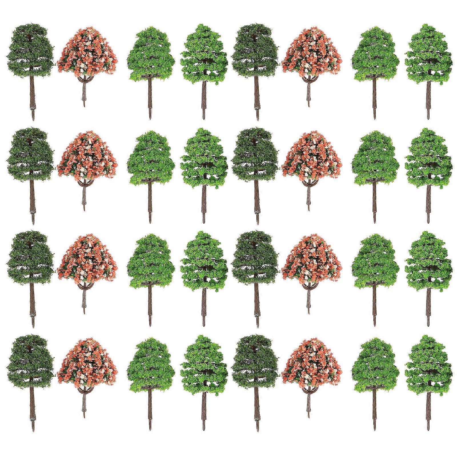 Miniature Tree Model For Hobbyists Assorted Color 8X5cm Landscape Decoration 70Pcs
