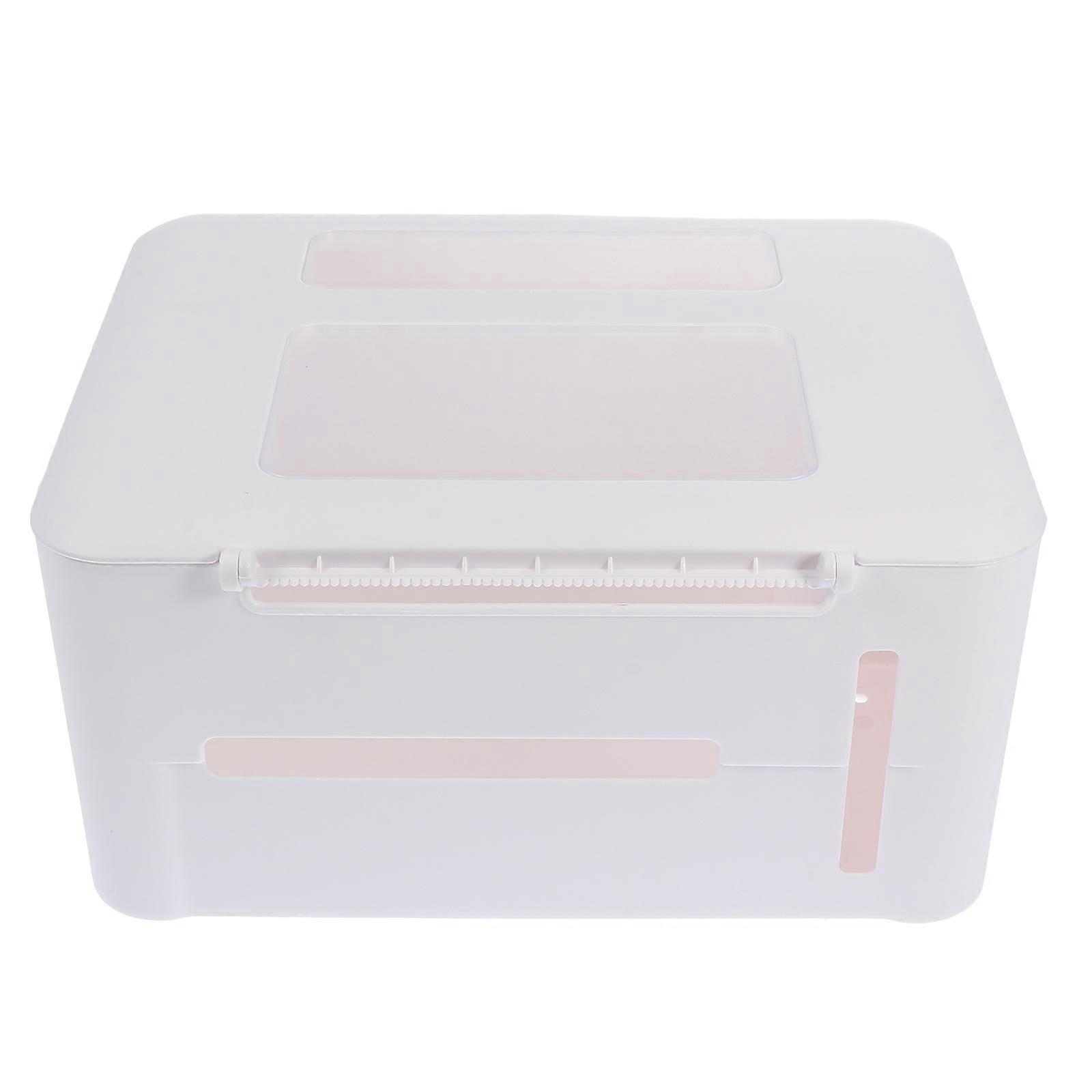 Nail-free Wall Hanging Double Layer Paper Towel Holder Storage Box for Daily Necessities White PP