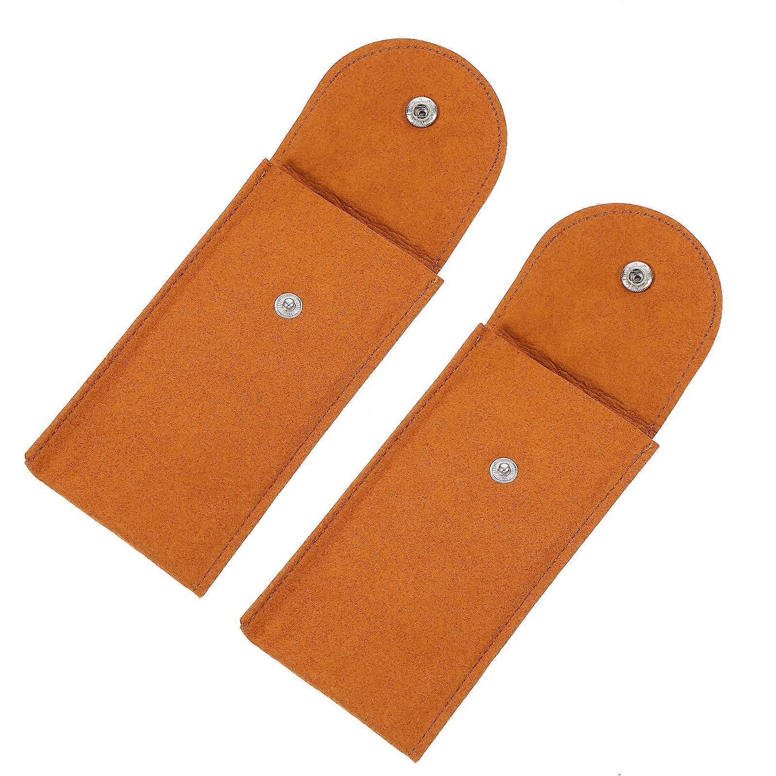 2Pcs Watch Organizer Bag Chocolate Color Dustproof Protective Pouch For Home Use Travel With Simple Closure Design