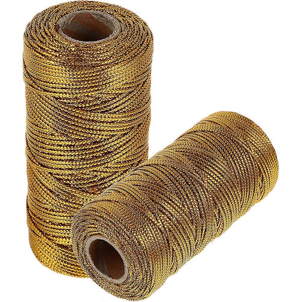 Present Wrapping Rolls For Craft Enthusiasts Gift Givers 100m Roll Golden Binding 2Pcs