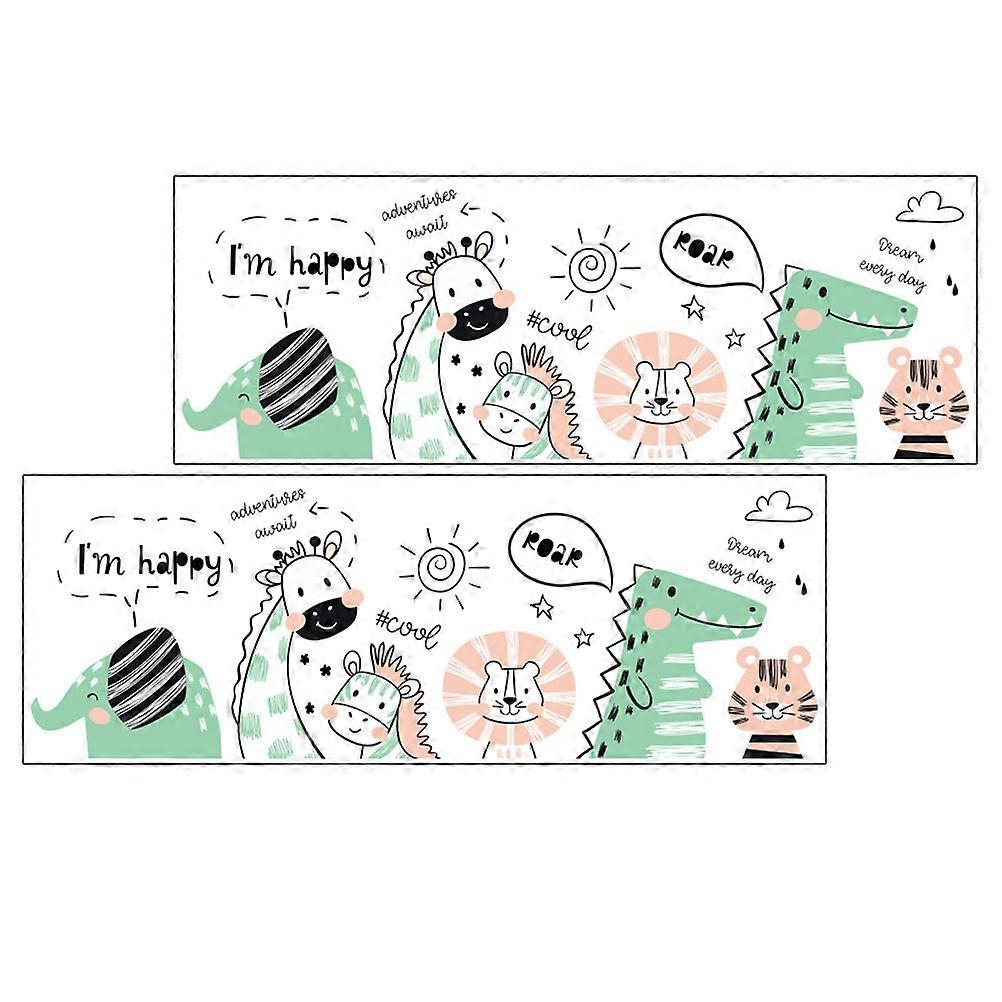 Playroom Wall Decor 1 Set 2 Sheets Cartoon Animal Wall Stickers Chic Design Square for Families Interior Design