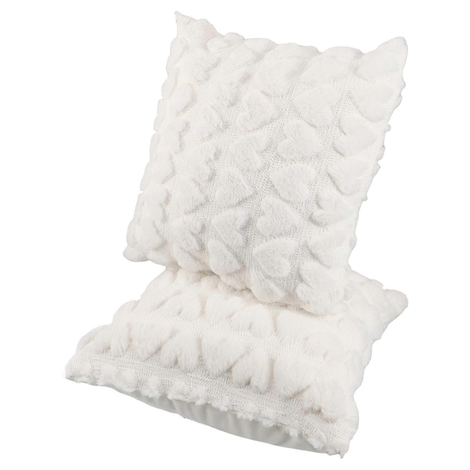 Valentine's Day Heart Pillow Covers 2Pcs Made From Plush Material For Romantic Decor In Living Room And Bedroom Spaces