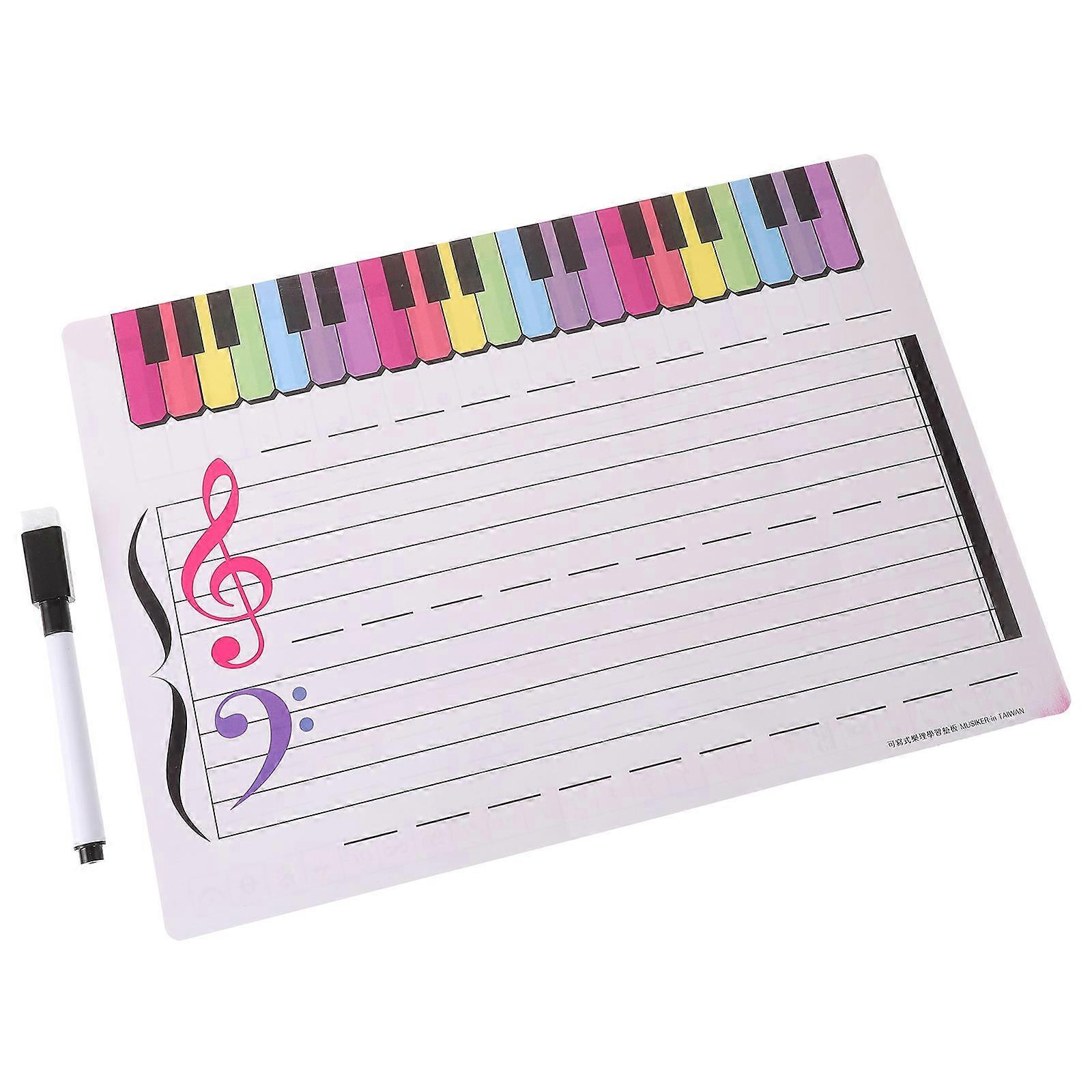 Rectangular Music Staff Whiteboard Supplies For Students Teachers Assorted Color Rewritable 1 Set
