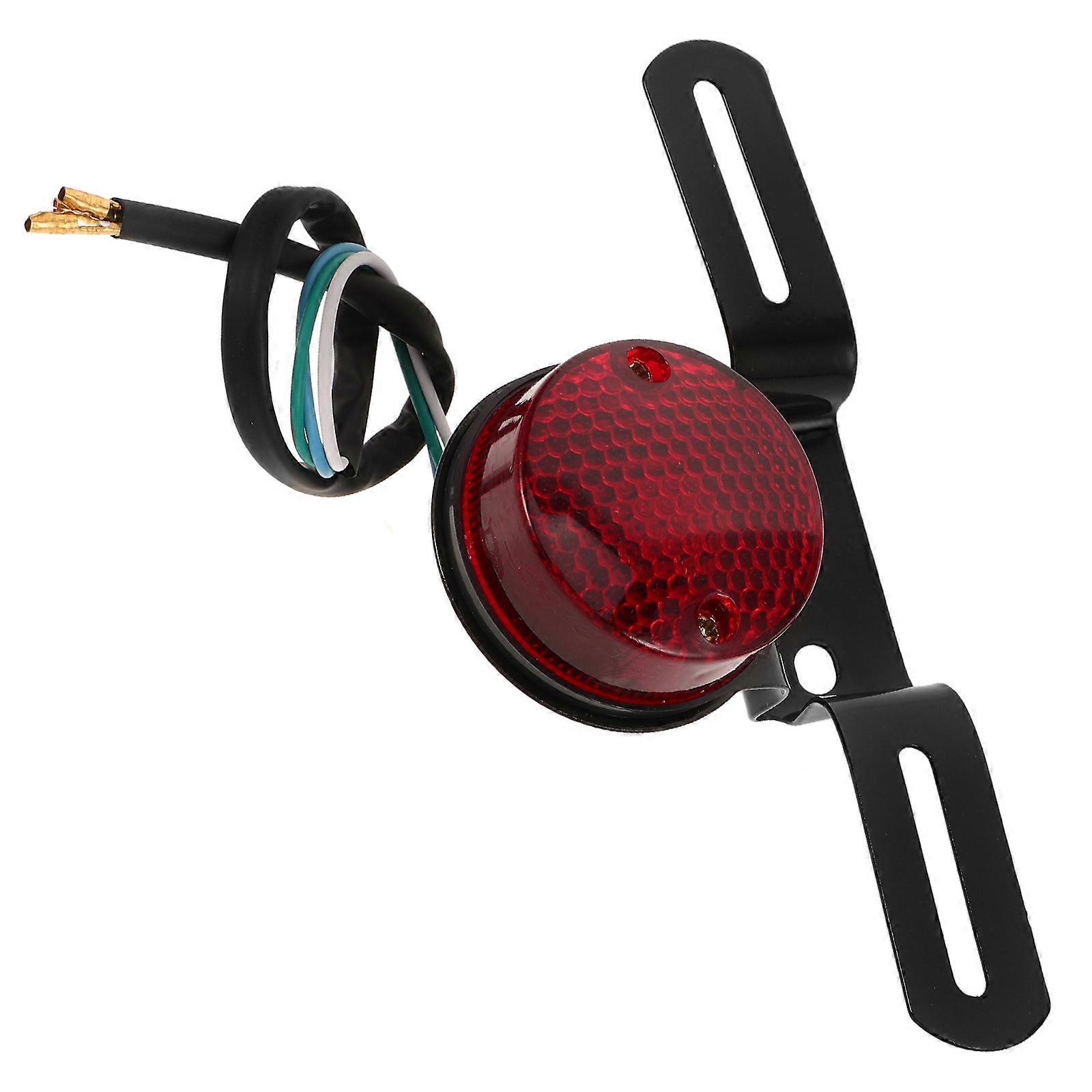 Retro Motorcycle Tail Light Assembly with Brake and Running Light, Includes License Plate Bracket, Durable Design for ATVs and Off Road Bikes