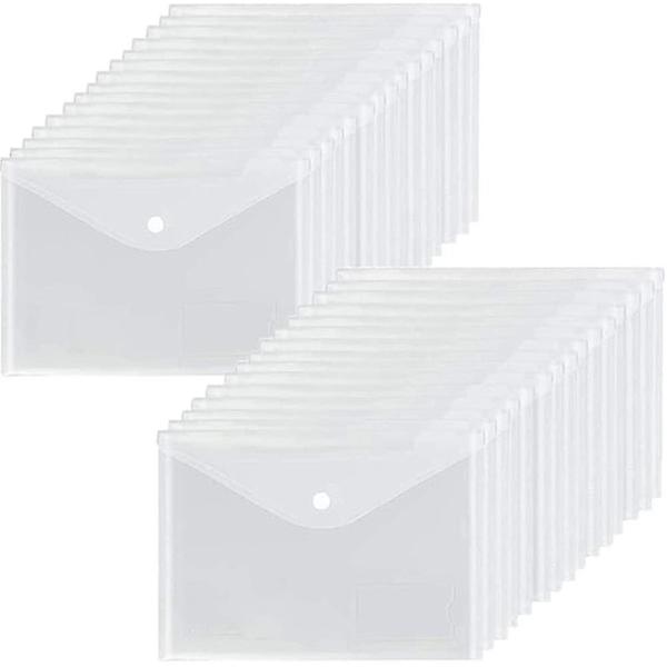 Almi A5 Plastic Pockets Transparent - 24 pcs Popper Pocket Polypropylene Document Folder Present