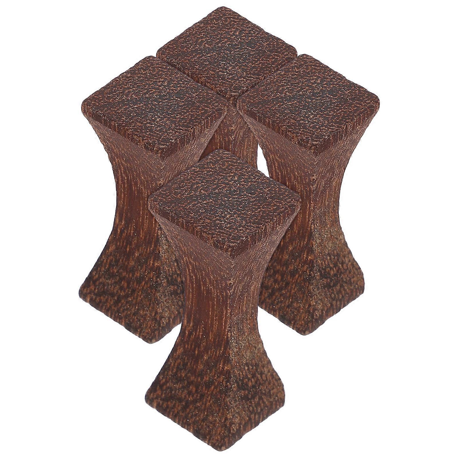 Raindrops 4PCS Wooden Chopstick Rests Dinner Spoon Stand with Concave Shape Stable Rustic Design for Chopsticks Spoon Fork Holder