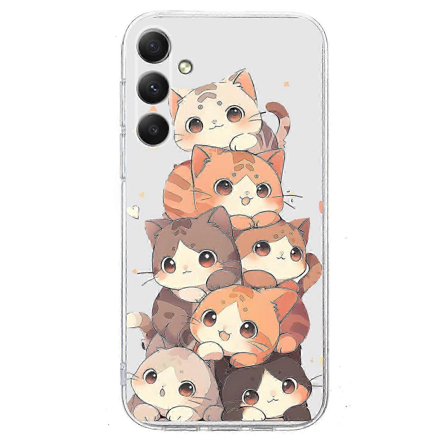 For Samsung Galaxy S24 Mobile Phone Case Pattern Printing Shockproof Soft TPU Mobile Phone Case - Multiple Kittens (Multiple Kittens)