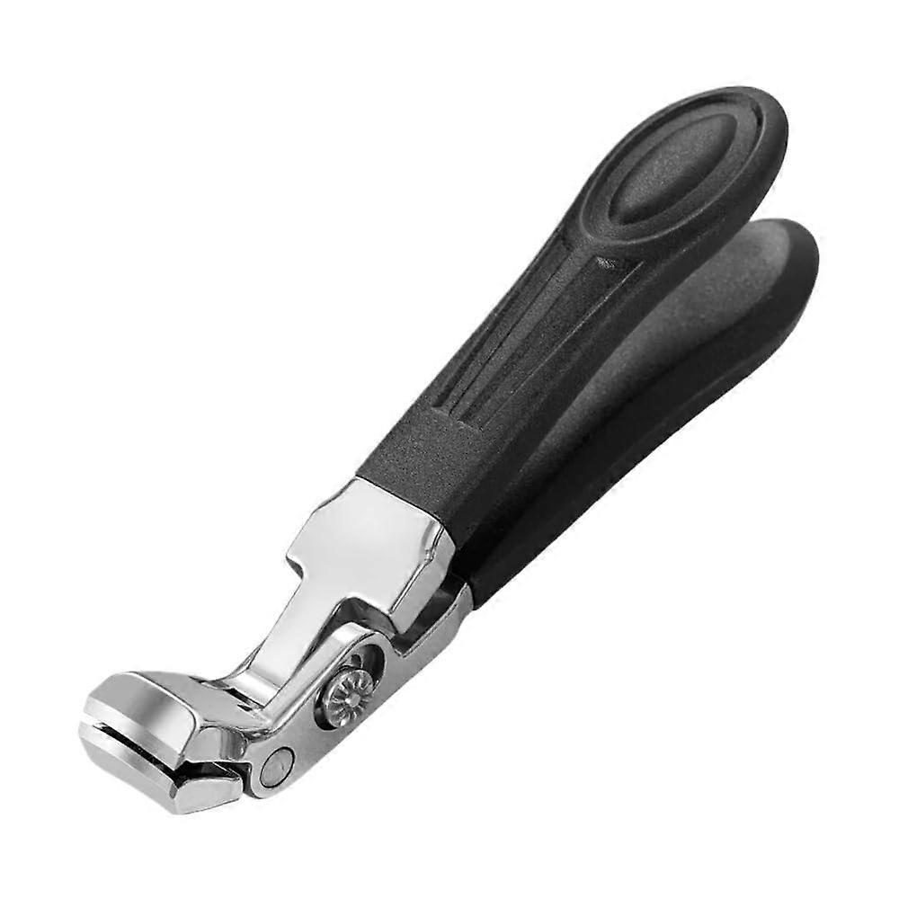 Nail Clipper with Long Handle, Black Textured Grip, Thick Toenail Scissors, Durable Manicure Tool (Rhombus)