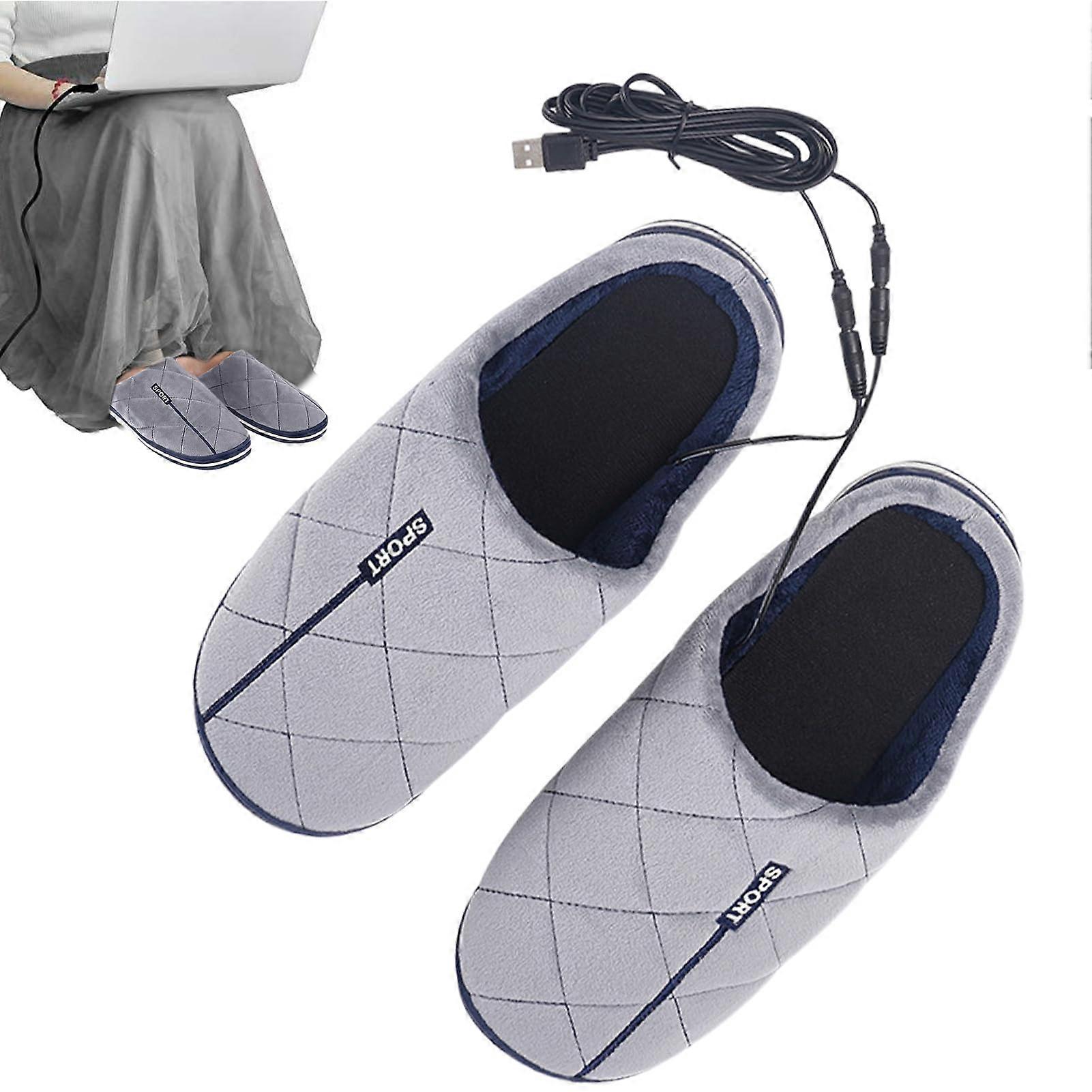 Heated Footwear - Cozy Fleece Material, Rechargeable Electric Heating Pads, Universal Size with Quick Warm-Up for Indoor Comfort