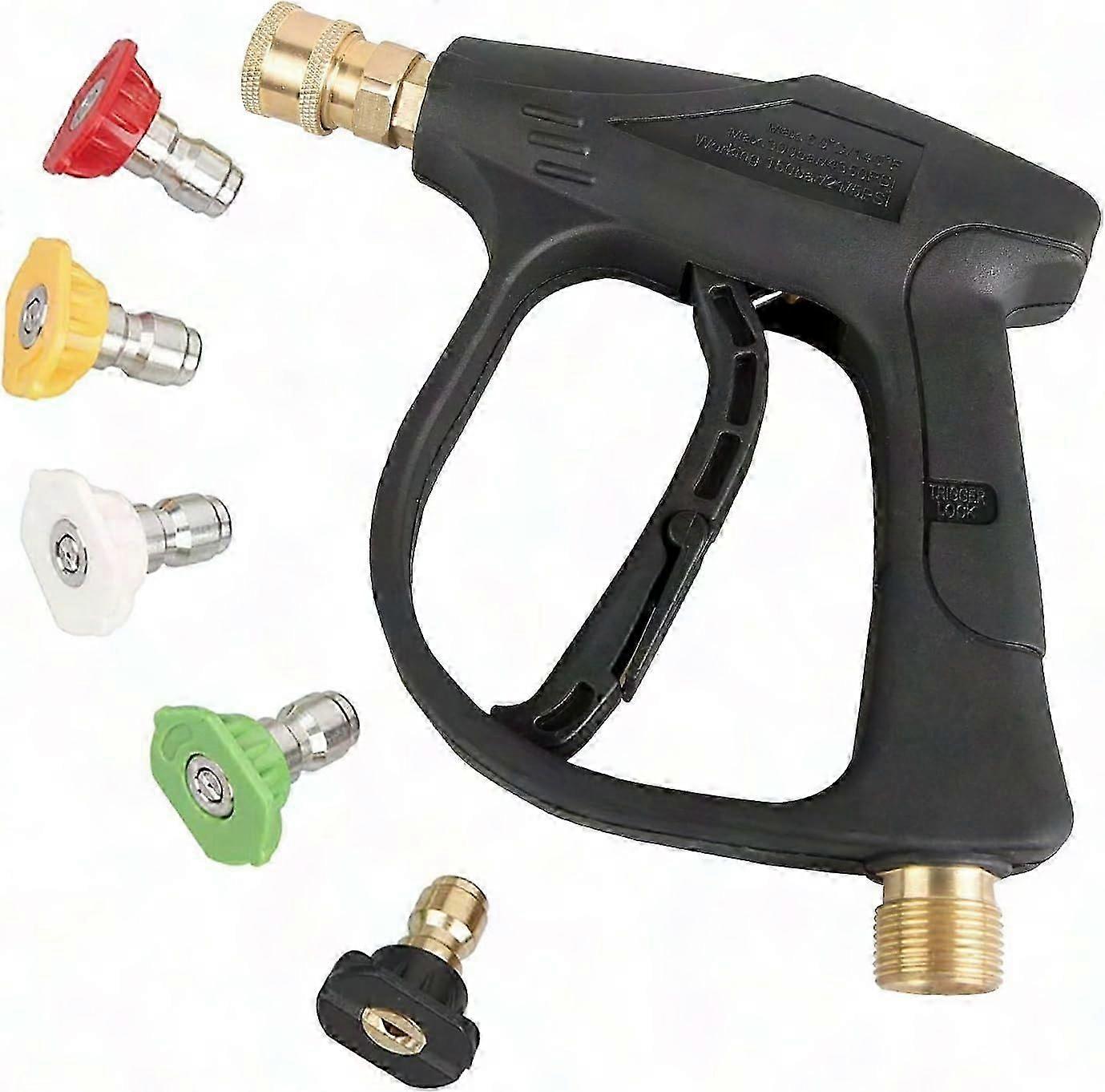 High Pressure Washer Gun - 3000 PSI Max with 5 Color Connect Nozzles