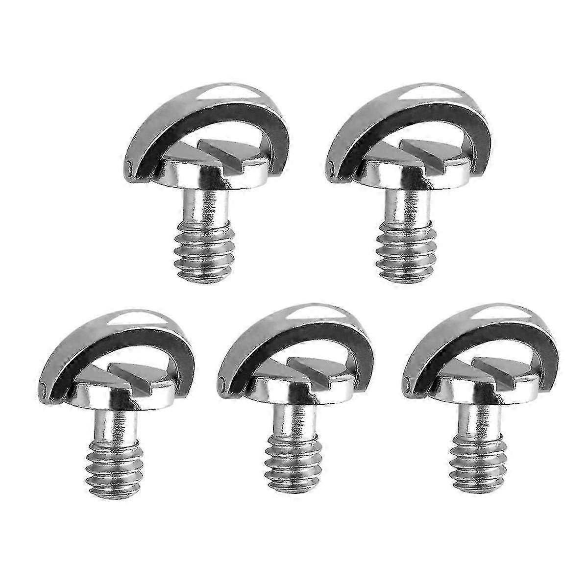 For 5 Pack 1/4" Quick Release Plate Mounting Screw D-ring D Shaft - QR Screw Adapter Mount for DSLR