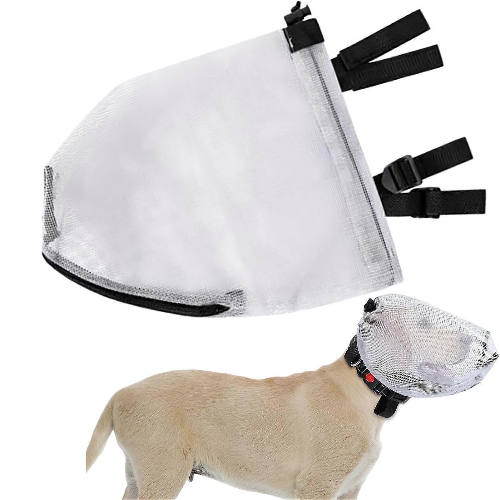 Dog Face Cover With Mesh Tail Shield, Breathable Zipper Design, Portable Head Protector, 11.81 X 8.27 X 7.87 In