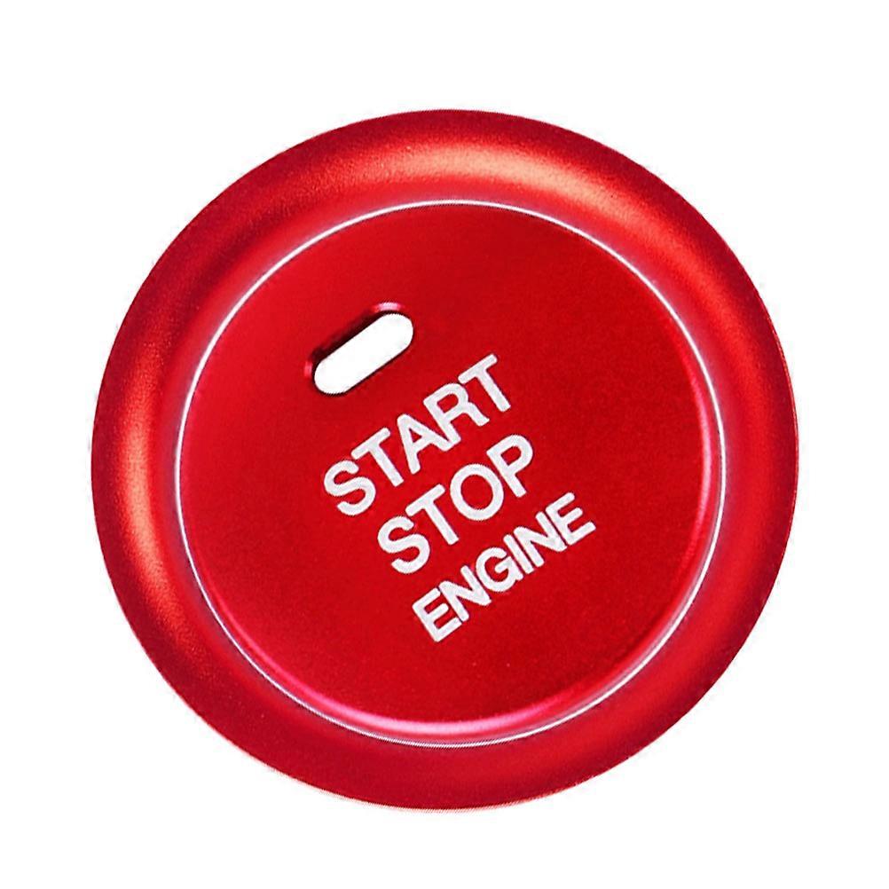 Ignition Button Decoration 1 Set Car Engine Start Stop Accessory 4X4cm Red Aluminum Alloy Ring
