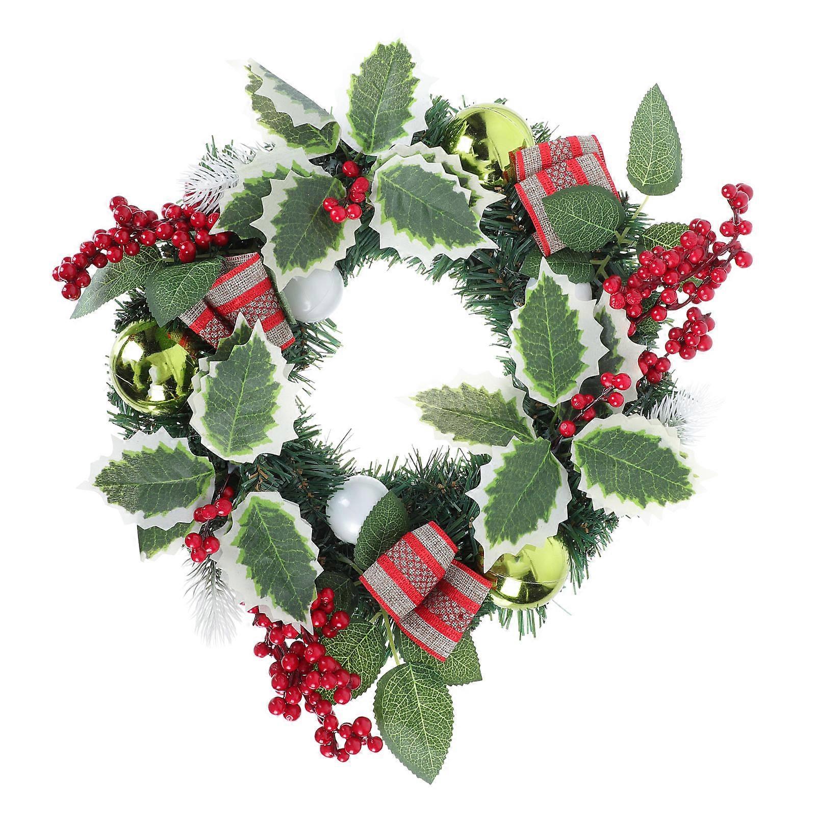 Olivgrünes Weihnachtskranz dekoratives hängendes Accessoire für Wand- oder Türfeiern 1Set