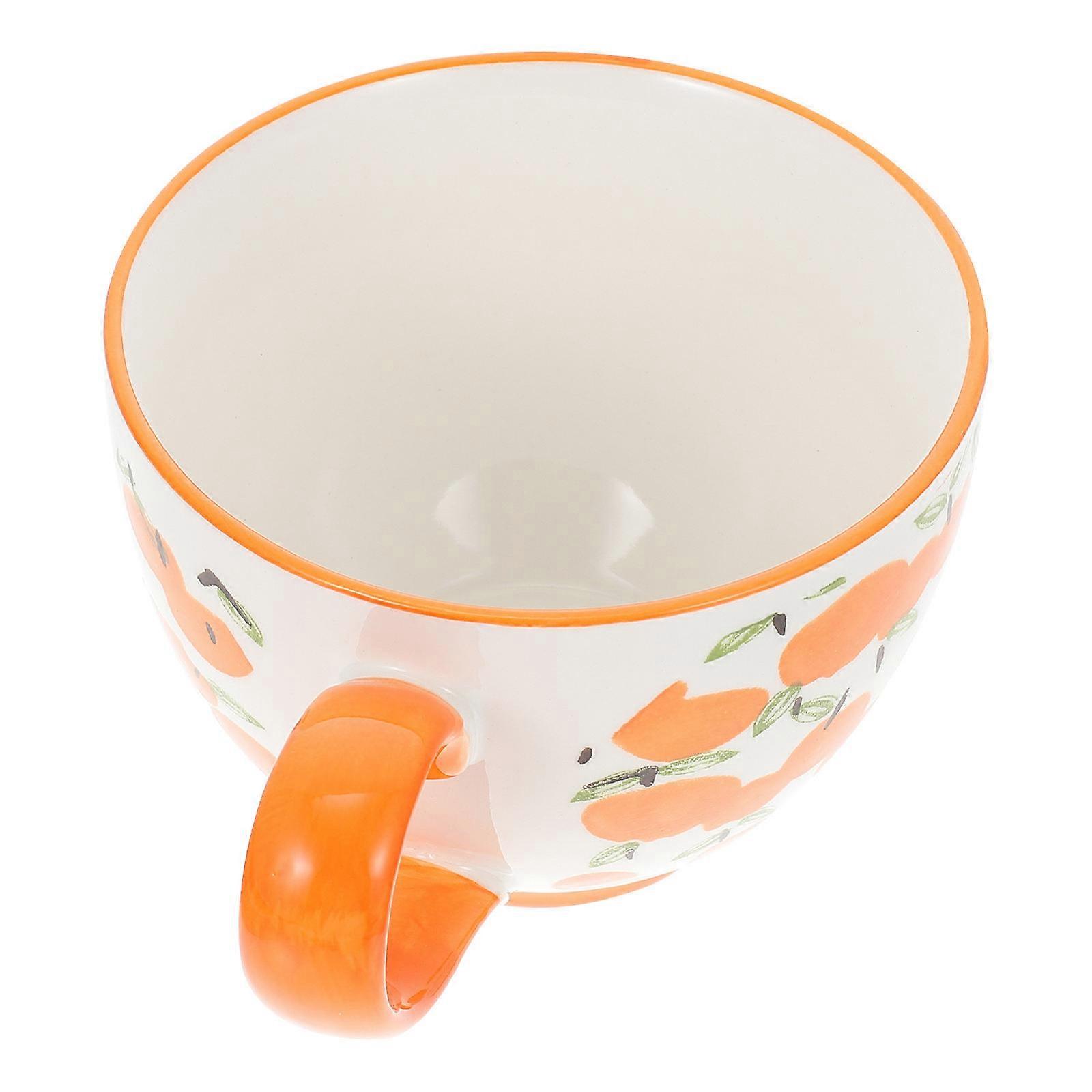 Large Mug Holds Beverages Ceramic Coffee Cup For Office Use Round Shape 1Pack