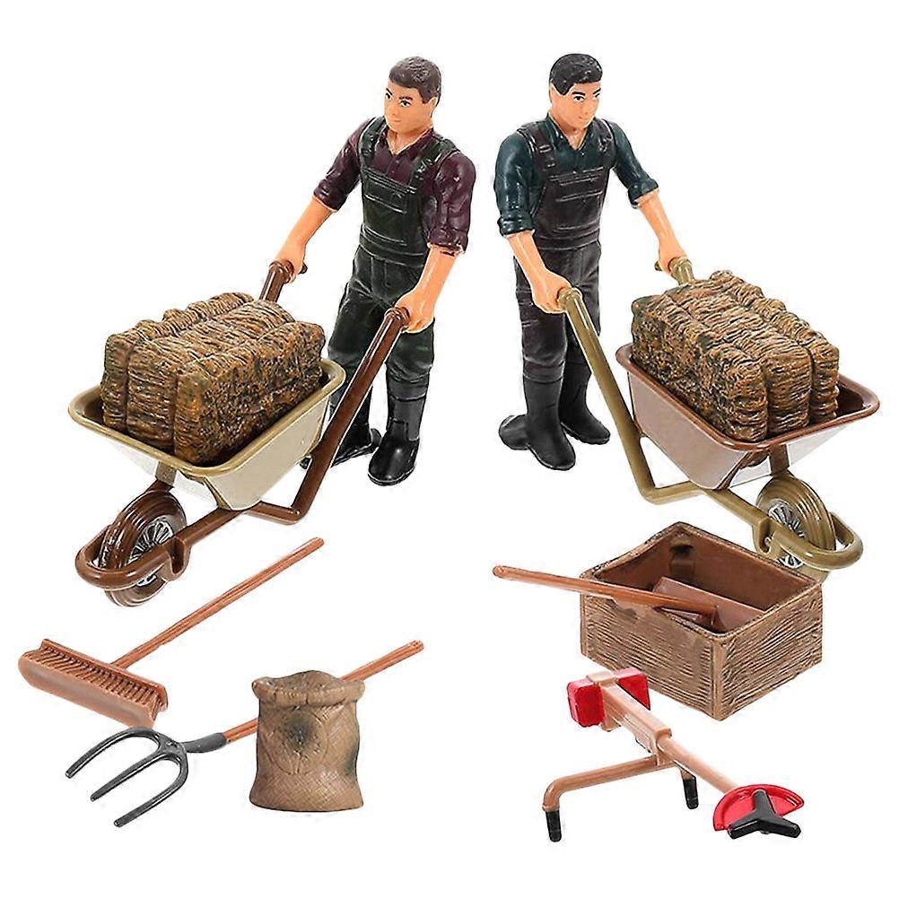 12pcs Mini Farm Figurines & Tools – Realistic Plastic Models with Mini Rake for Boys – Lightweight Micro Landscape Accessories for Model Building &