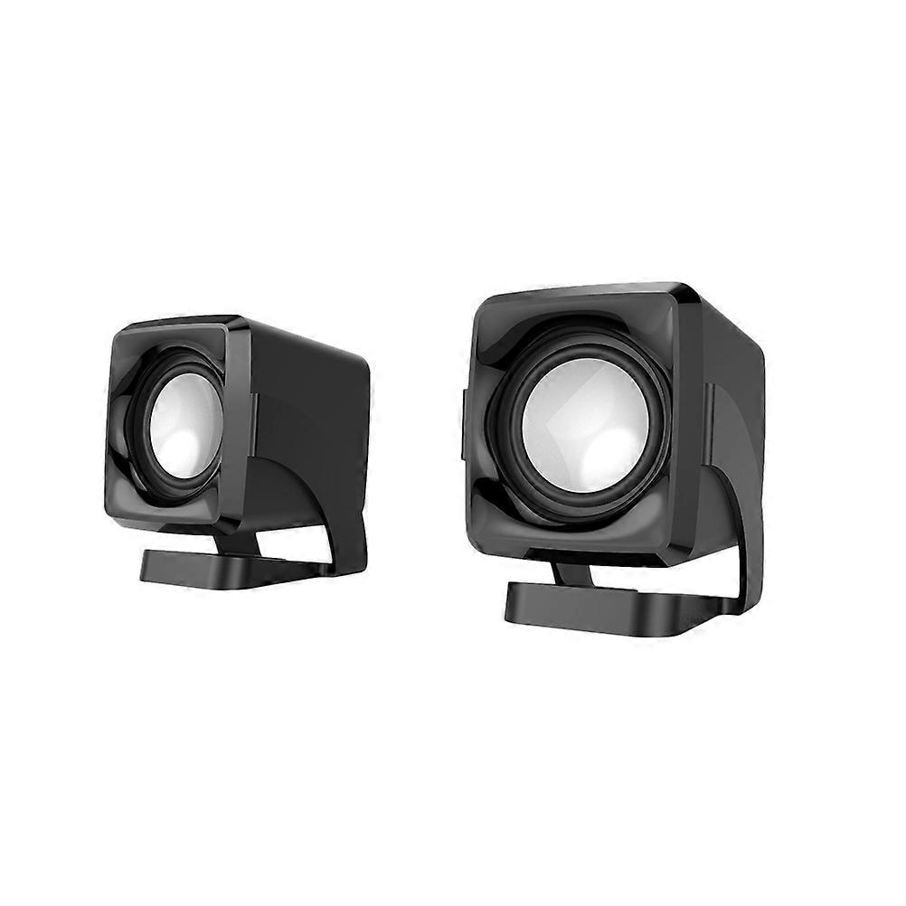 2pcs USB Wired Mini Portable Multimedia Speakers for Laptop Desktop – Compact Black Sound Box for Home, Office & Travel Use