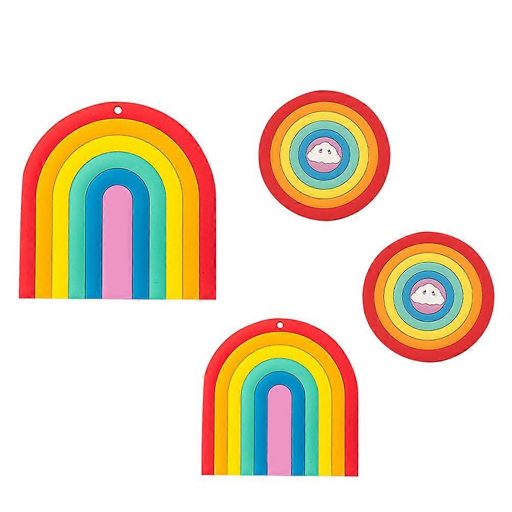 Rainbow Heat Resistant Cushion PVC Placemats for Dining Tables – , Easy Clean Table Mats for Home, Kitchen & Party Use